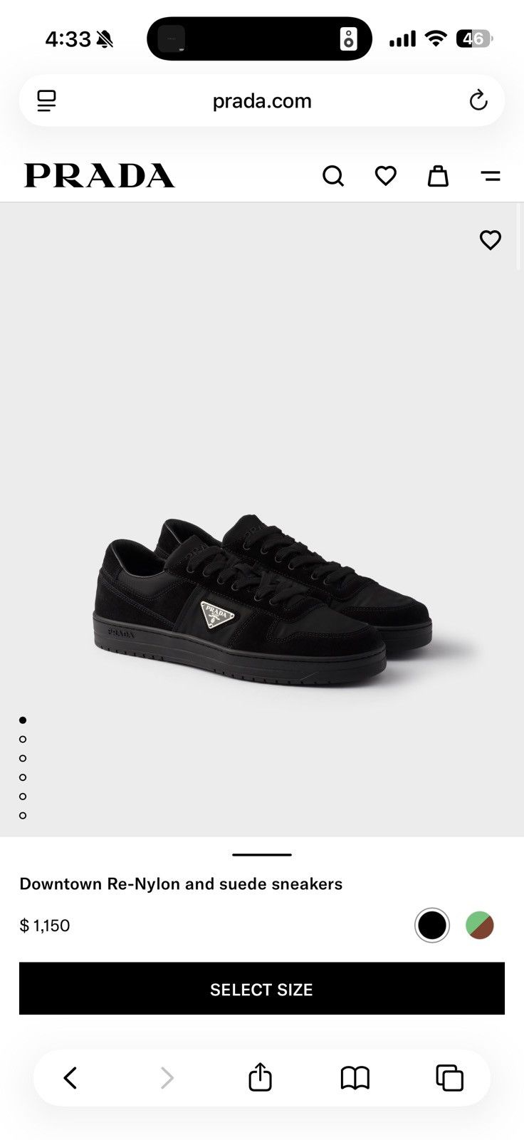 Prada Prada Downtown Re-Nylon and suede sneakers Size US 13 / EU 46 - 1 Thumbnail
