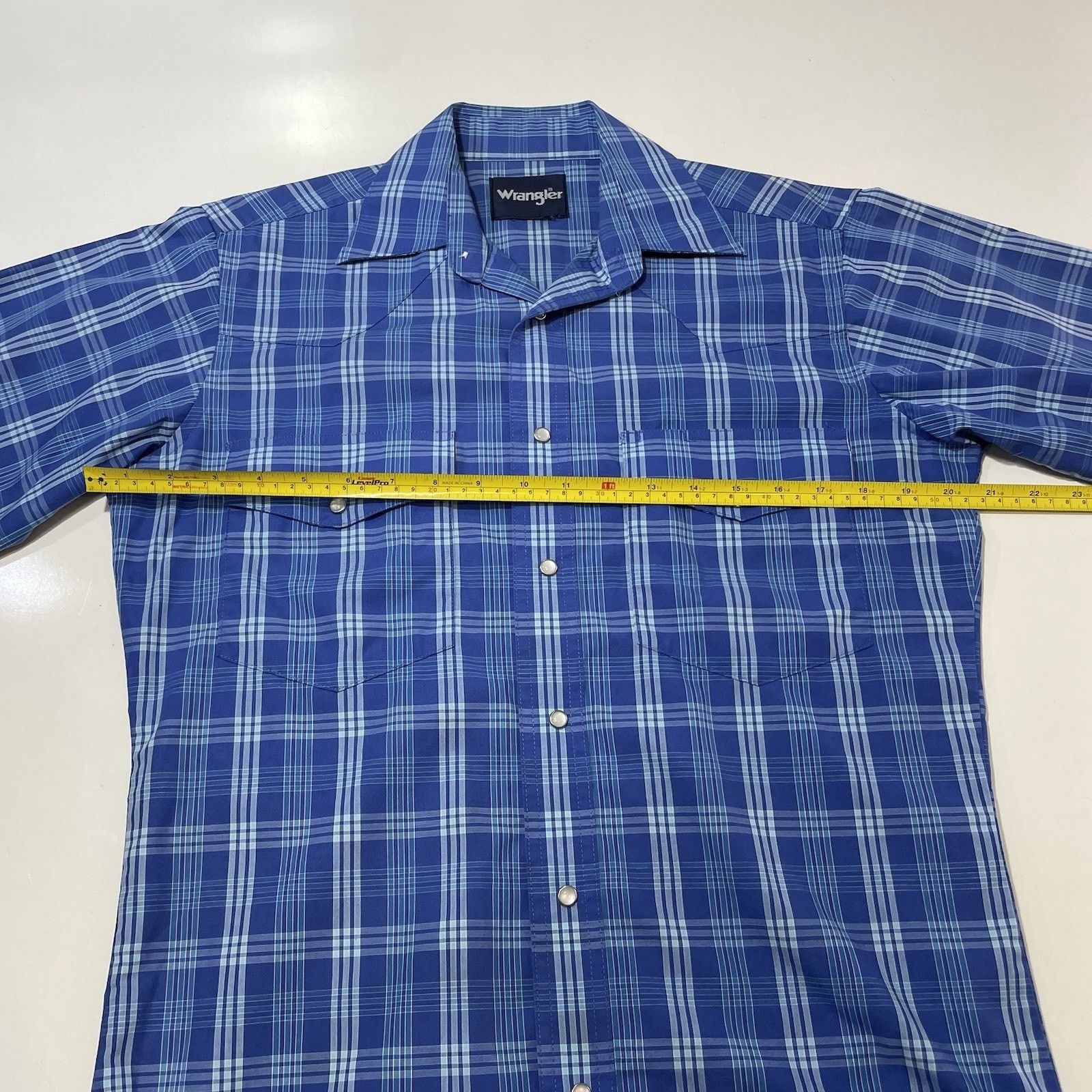 Wrangler VTG Wrangler Shirt Med Plaid Western Pearl Snap Blue Button Size US M / EU 48-50 / 2 - 5 Thumbnail
