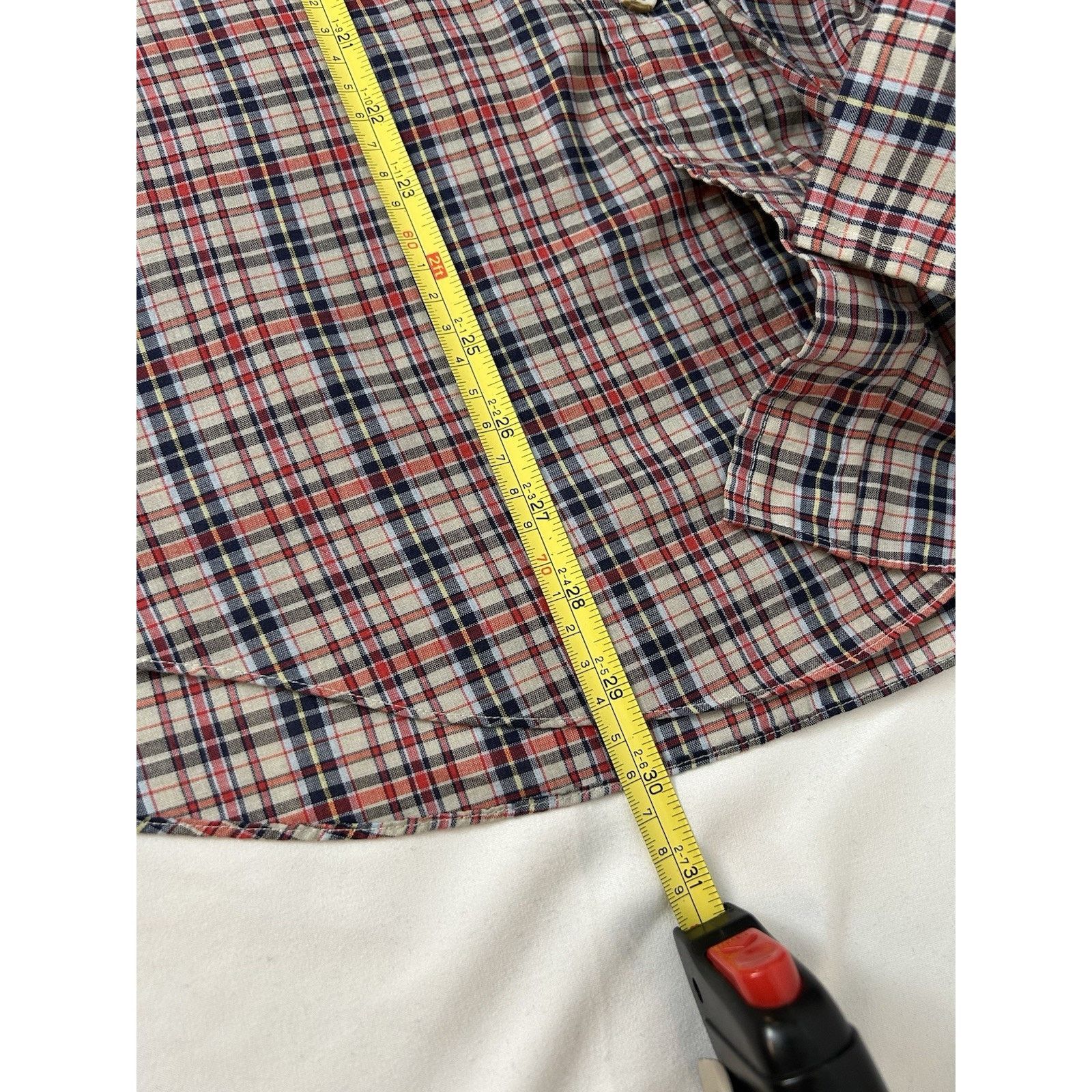 Levi's VTG Levis Mens M Red Blue Plaid Button Up LS Shirt White Tab Size US M / EU 48-50 / 2 - 7 Thumbnail