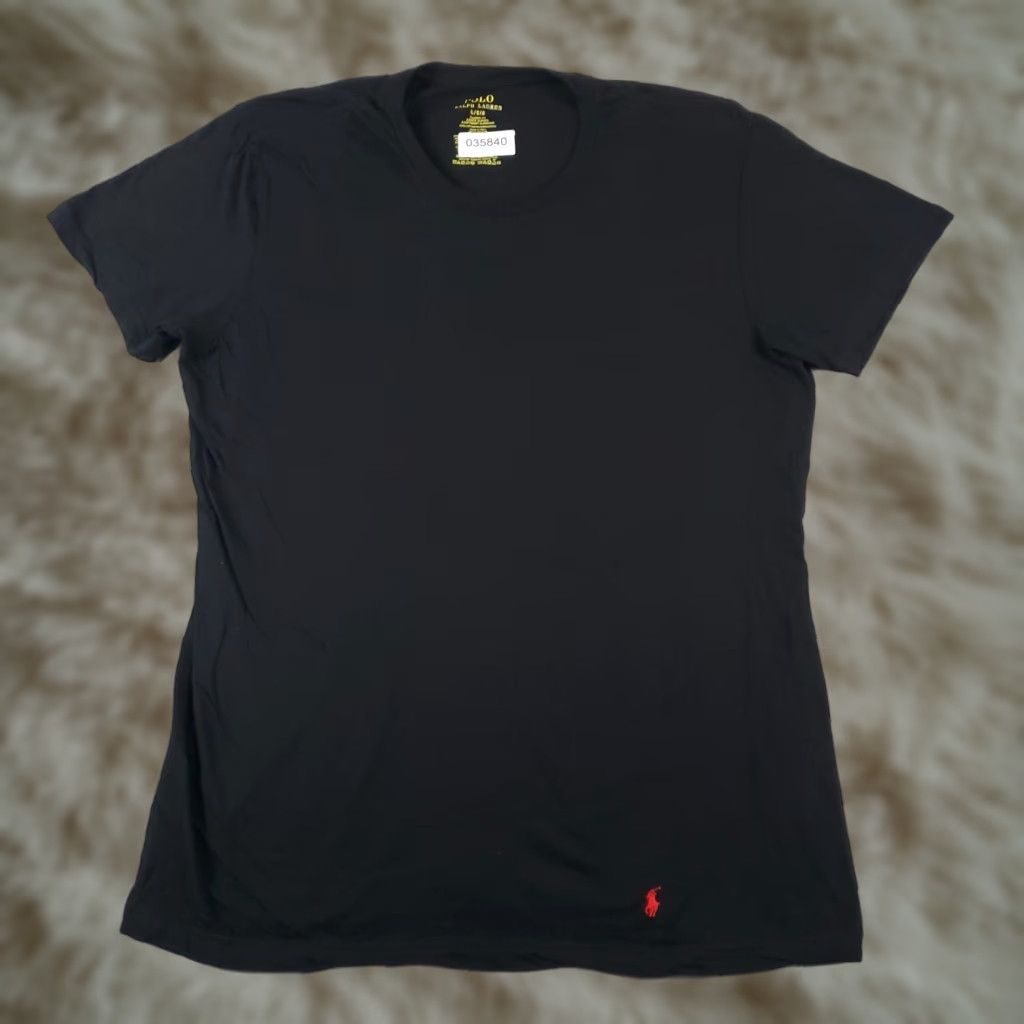 Ralph Lauren Ralph Lauren T-Shirt Mens Large Black Pony Logo Casual Short Sleeve Crew Neck Cotton 90s Sports American Mens Size US L / EU 52-54 / 3 - 1 Thumbnail