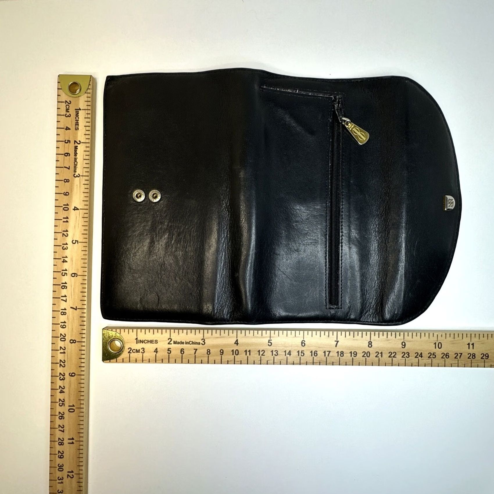 Bosca Vintage Bosca Mezza Luna Wallet Clutch Black Leather Pocket Flap Snap Size ONE SIZE - 2 Thumbnail