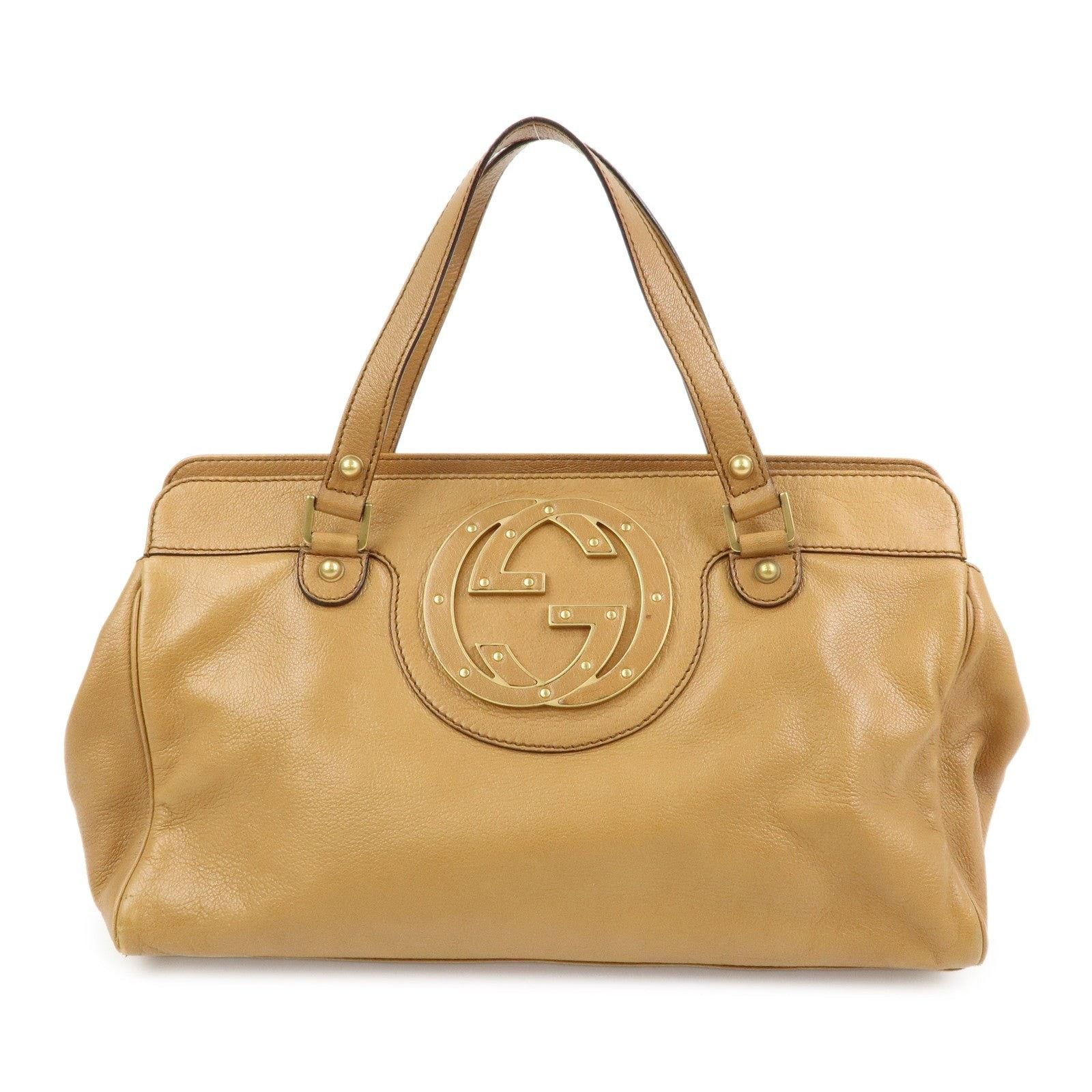 Gucci Gucci Interlocking G Blondie Studs Calfskin Satchel Tan Size ONE SIZE - 1 Thumbnail