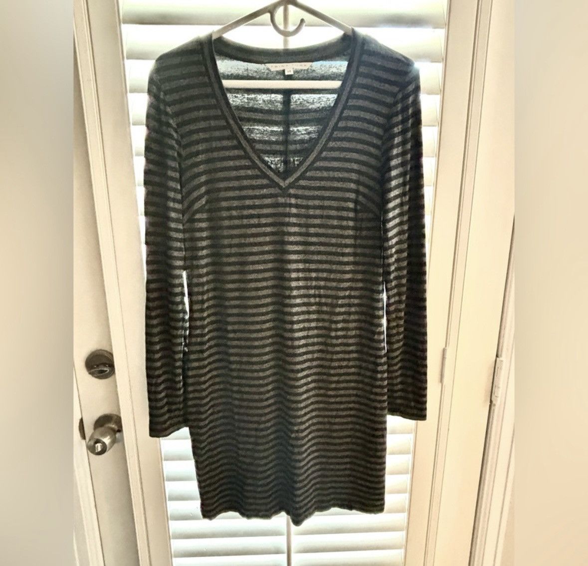Trina Turk Trina Turk Casual Gray Stripe Dress Size Medium - EUC. Size M / US 6-8 / IT 42-44 - 1 Thumbnail