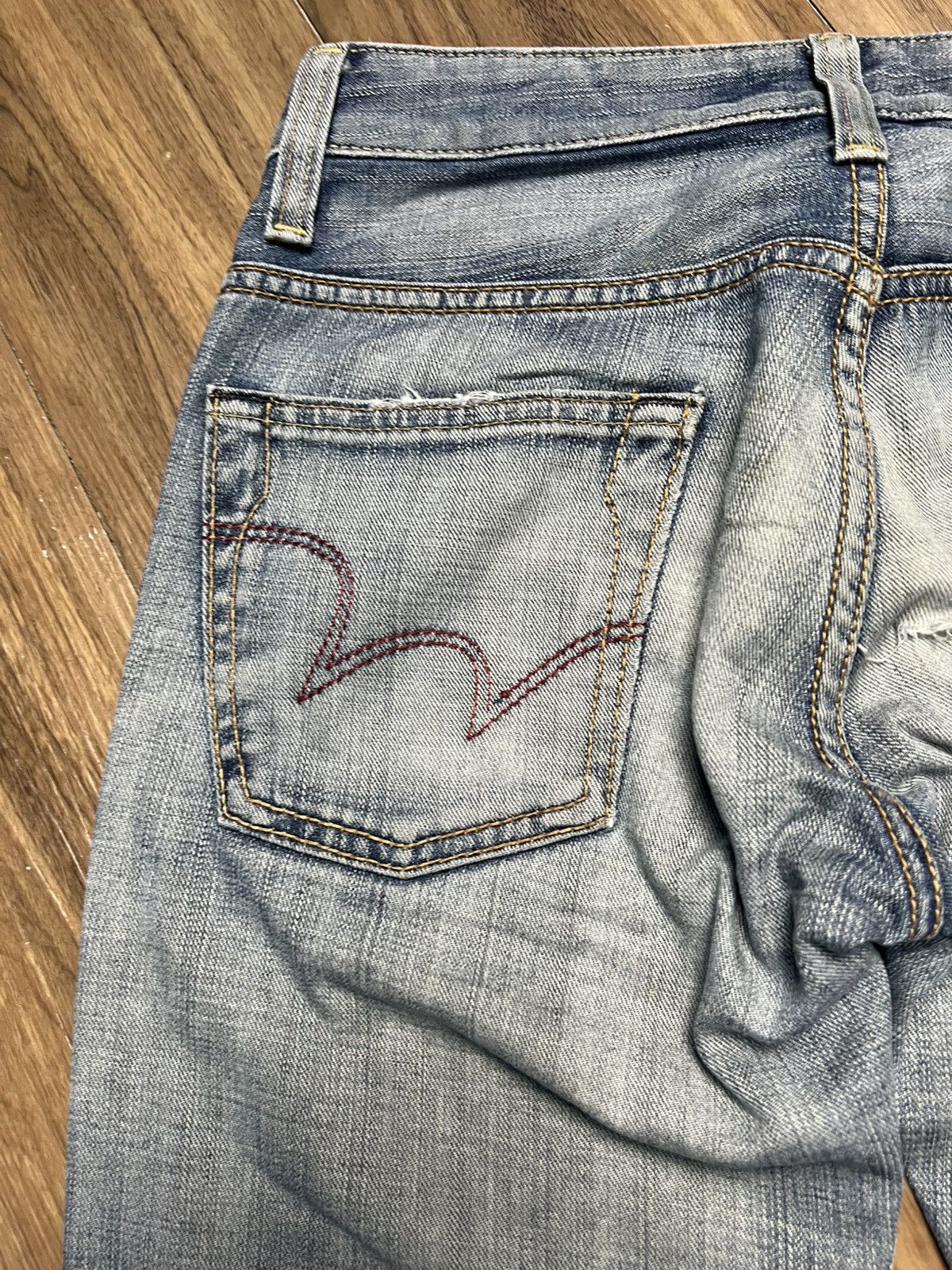 Edwin VINTAGE Edwin BLUE TRIP 503 Bootcut Red Zipper Jeans (43) Size US 28 / EU 44 - 15 Thumbnail