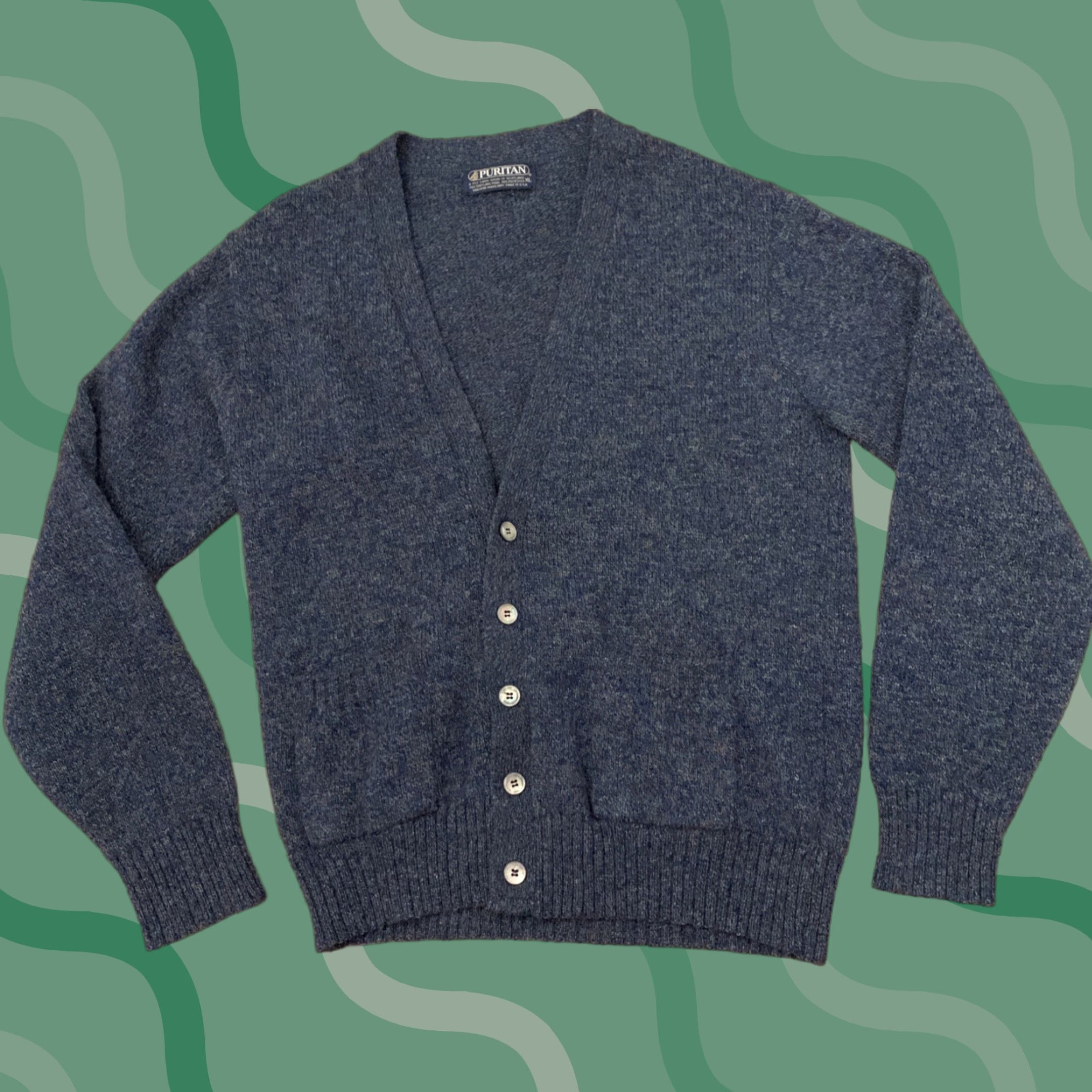 Vintage VINTAGE Puritan Cardigan Wool Blend Blue XL Regular Men’s Size XL Vintage Wool Cardigan Blue XL Mens Size US XL / EU 56 / 4 - 1 Thumbnail