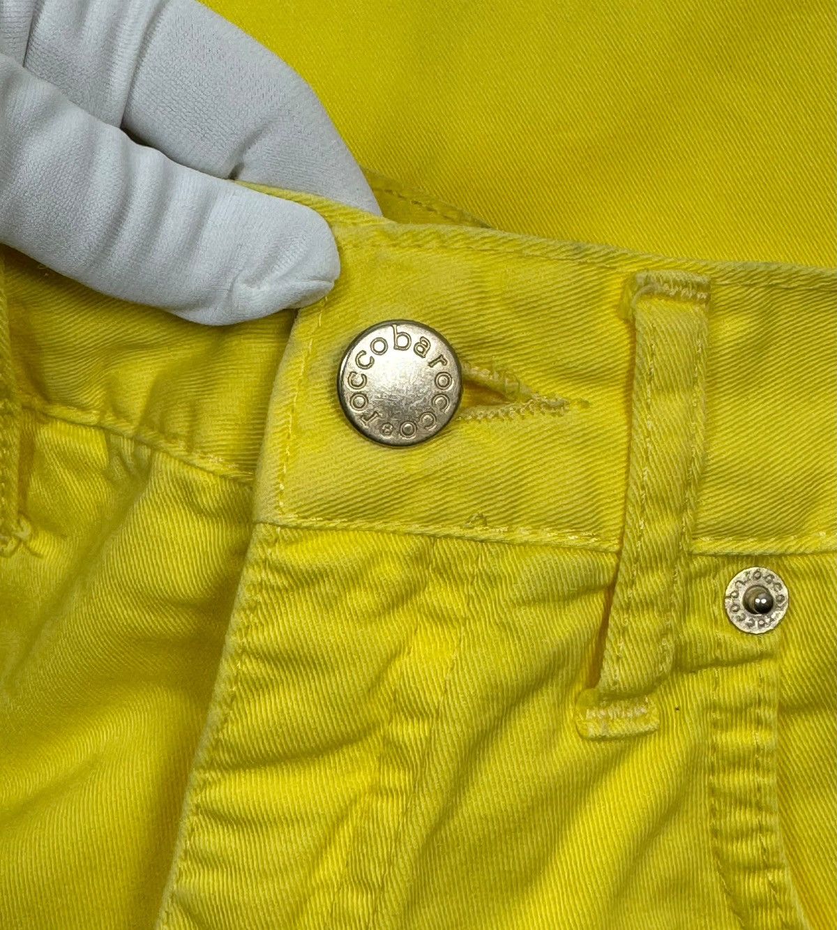 Vintage Roccobarocco Vintage Jeans Yellow Logo Size 29 Size 29" - 10 Thumbnail
