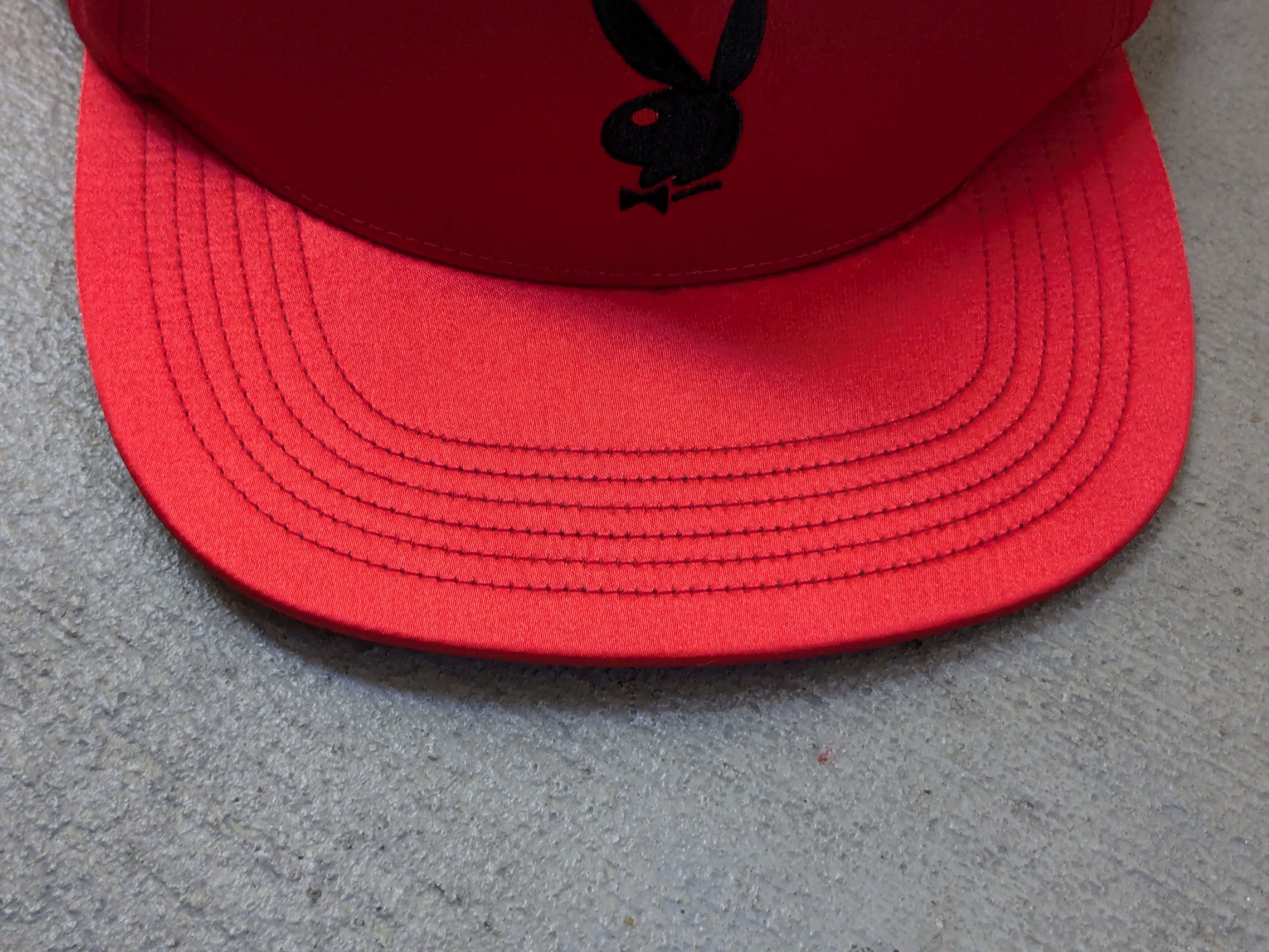 Playboy × Supreme Supreme Playboy Satin 6 Panel Hat Cap Red Adjustable Size ONE SIZE - 6 Thumbnail