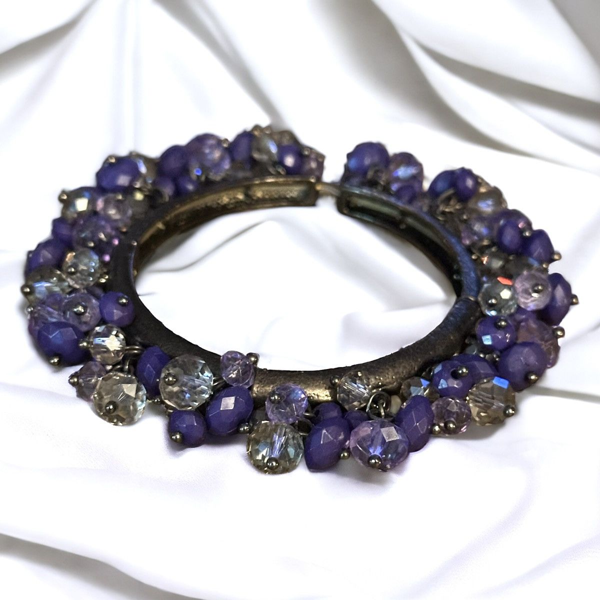 Other Purple cluster dangle bead stretch bracelet Size ONE SIZE - 1 Thumbnail