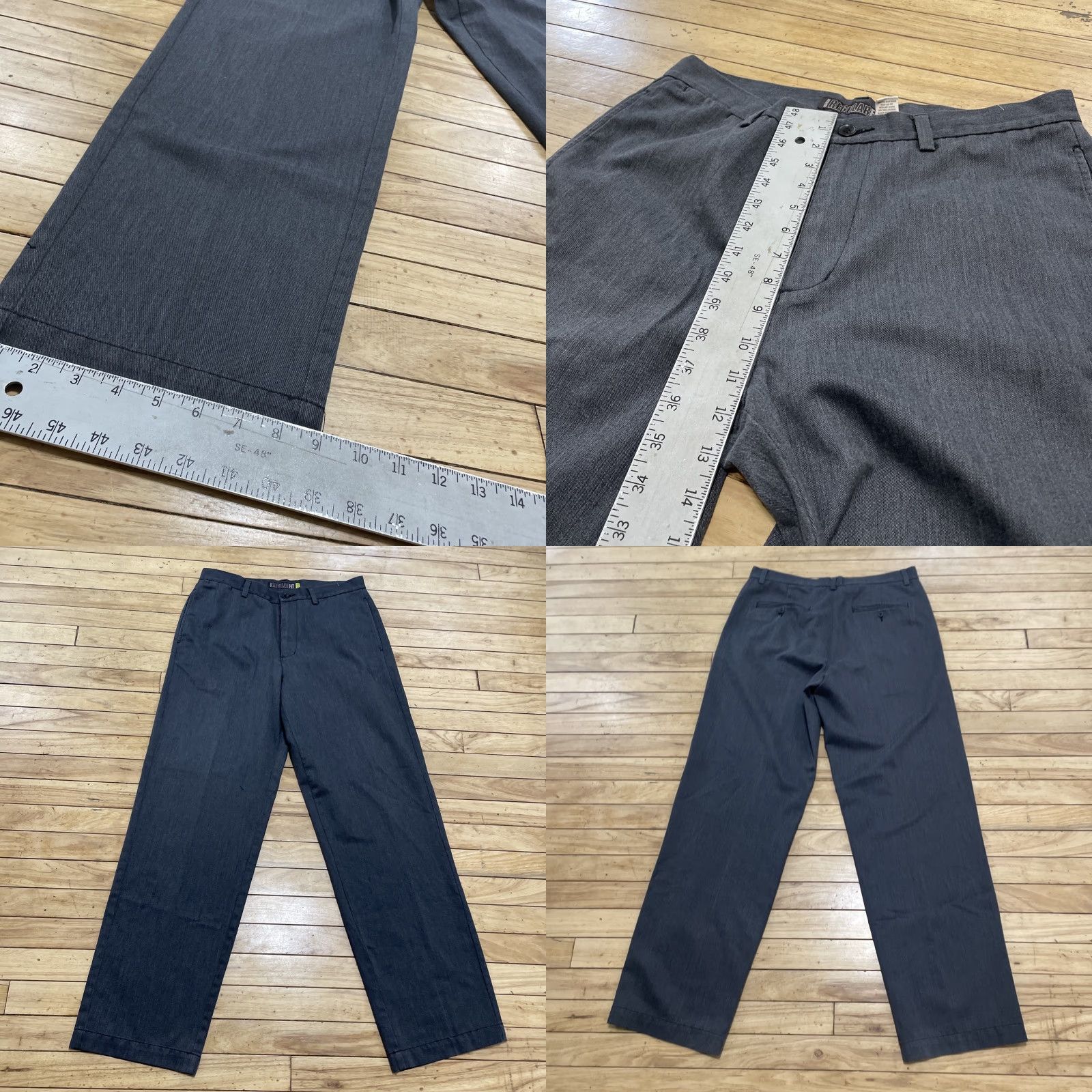 Old Navy VINTAGE NAVY Regular Fit Super Khakis Pants Men 33x34 Gray Slate Flat Front Chinos Work Casual 2006 Mens Size US 33 - 9 Thumbnail