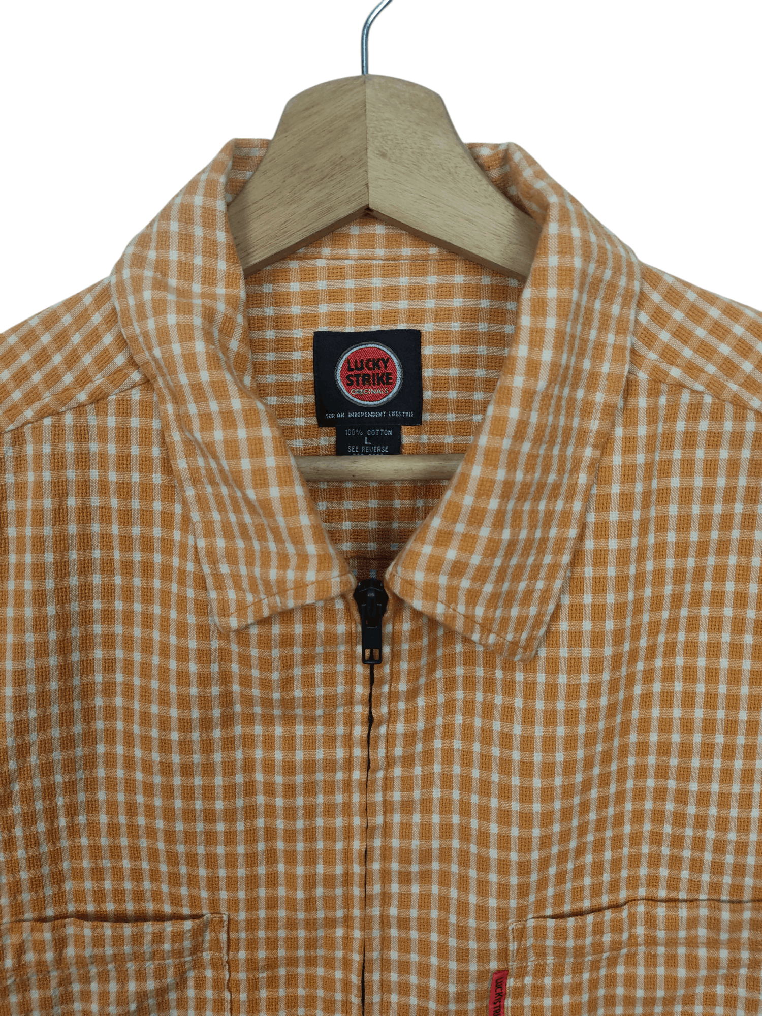 Lucky Brand × Vintage Vintage Lucky Strike Flannel Zipper Up Jacket Size US L / EU 52-54 / 3 - 4 Thumbnail