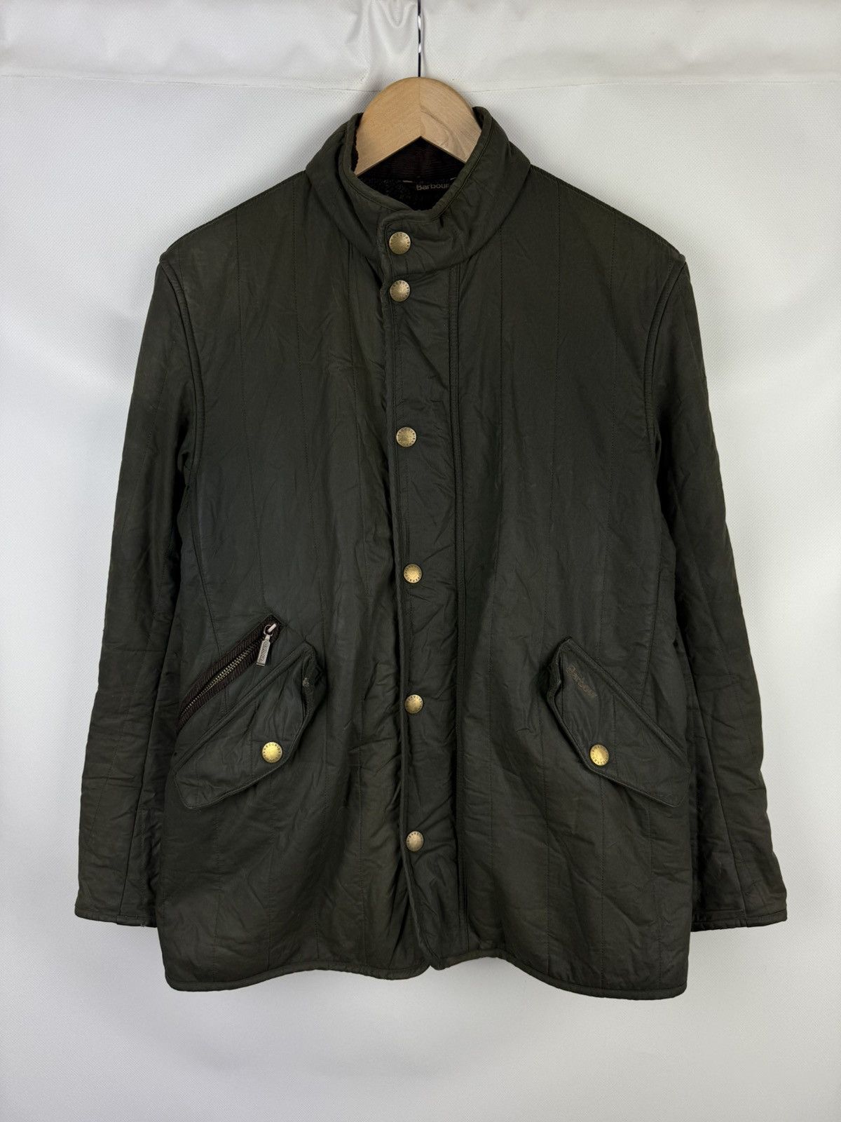 Barbour Barbour Edderton Men’s Quilted Wax Waxed Cotton Jacket Size US S / EU 44-46 / 1 - 1 Thumbnail