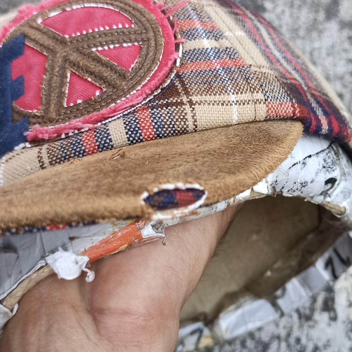 14th Addiction SICK,, peace hat grunge distressed with leather visor Size ONE SIZE - 11 Thumbnail