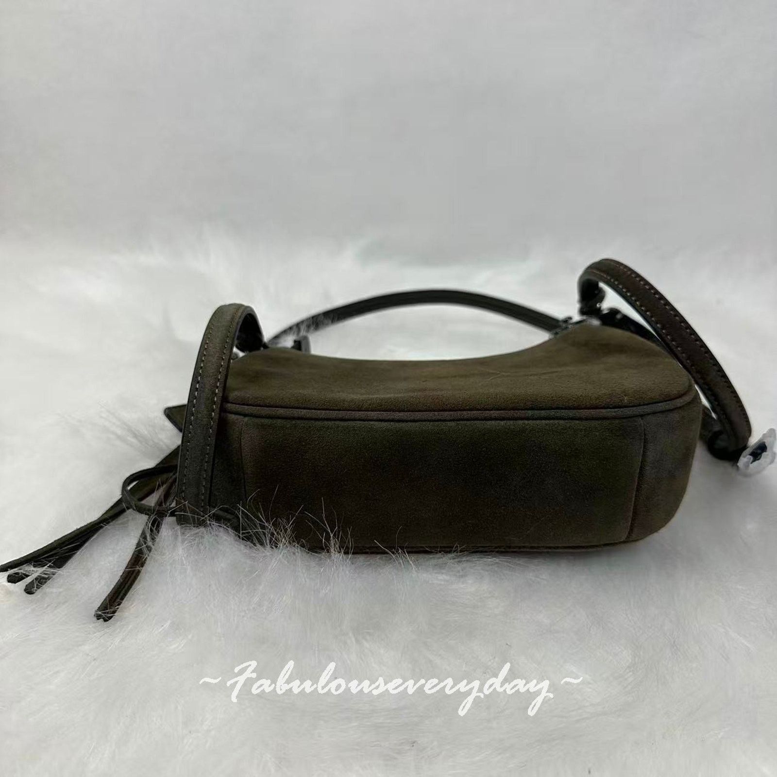 Coach Coach Teri Mini Shoulder/Crossbody Suede/Gunmetal/Army Green Size ONE SIZE - 8 Thumbnail