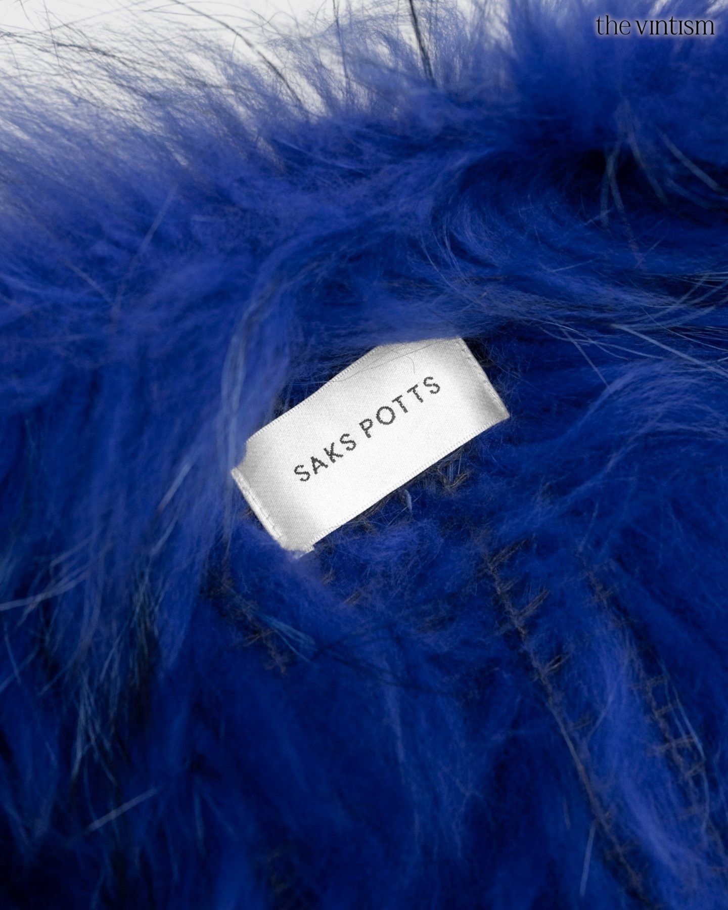 Saks Potts Saks Potts Electric Blue Real Raccoon Fur Cropped Jacket S/M Size S / US 4 / IT 40 - 9 Thumbnail