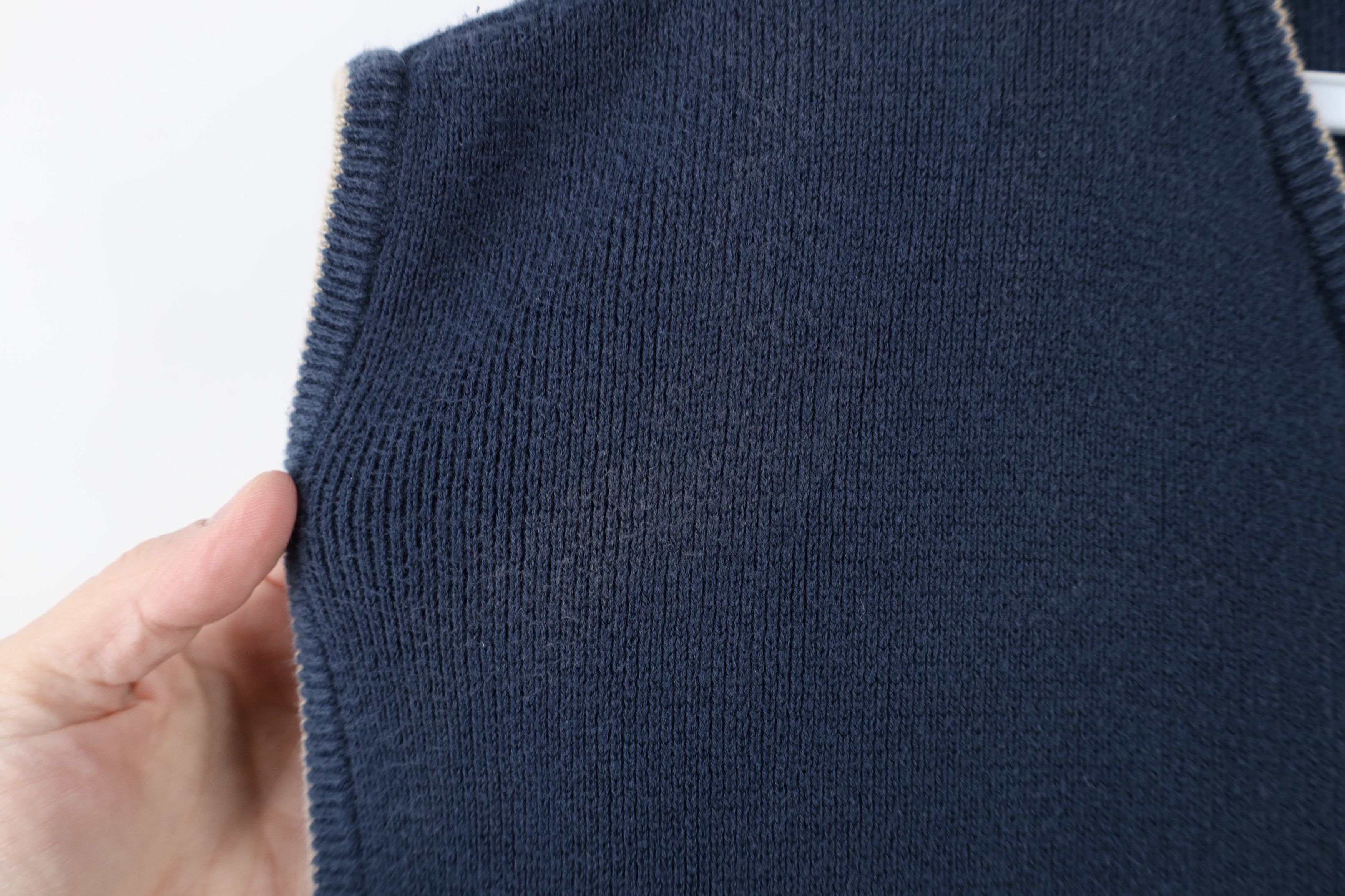 Vintage Vintage 90s Streetwear Cotton Ribbed Knit Sweater Vest Blue Size US XL / EU 56 / 4 - 5 Thumbnail