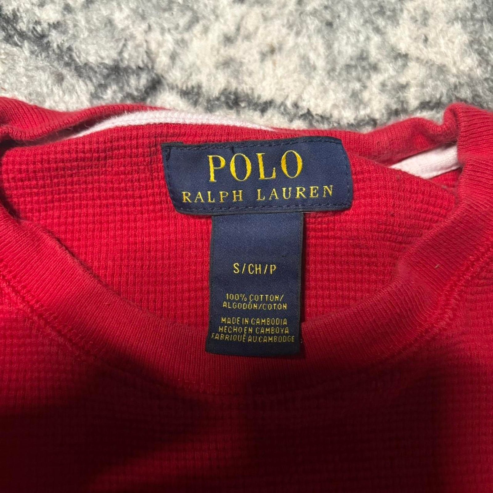 Polo Ralph Lauren Vintage red polo ralph lauren thermal waffle-knit shirt XL Size US XL / EU 56 / 4 - 3 Thumbnail