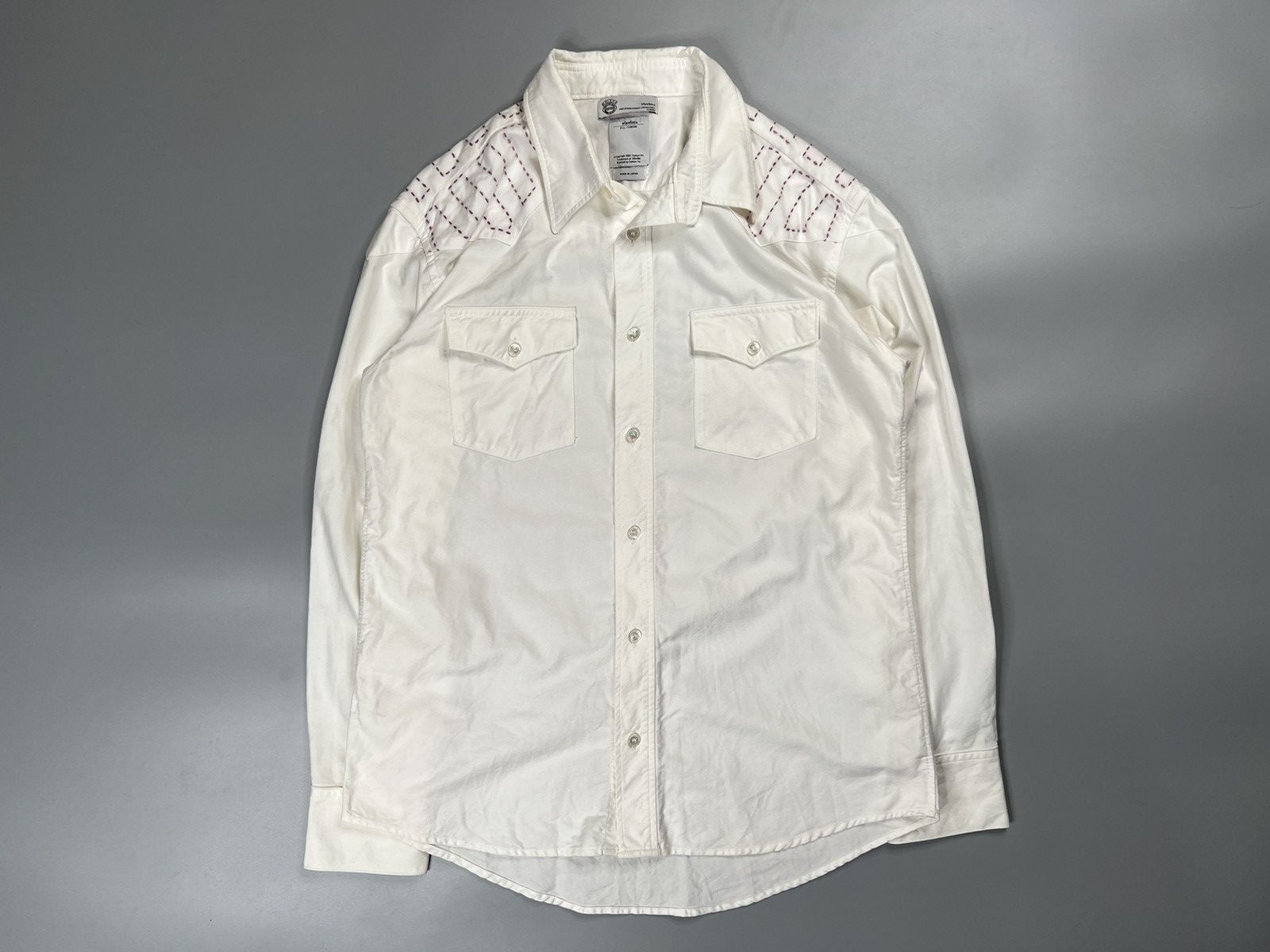 image of Visvim Sashiko Stitch Buttondown in White, Men's (Size Medium)
