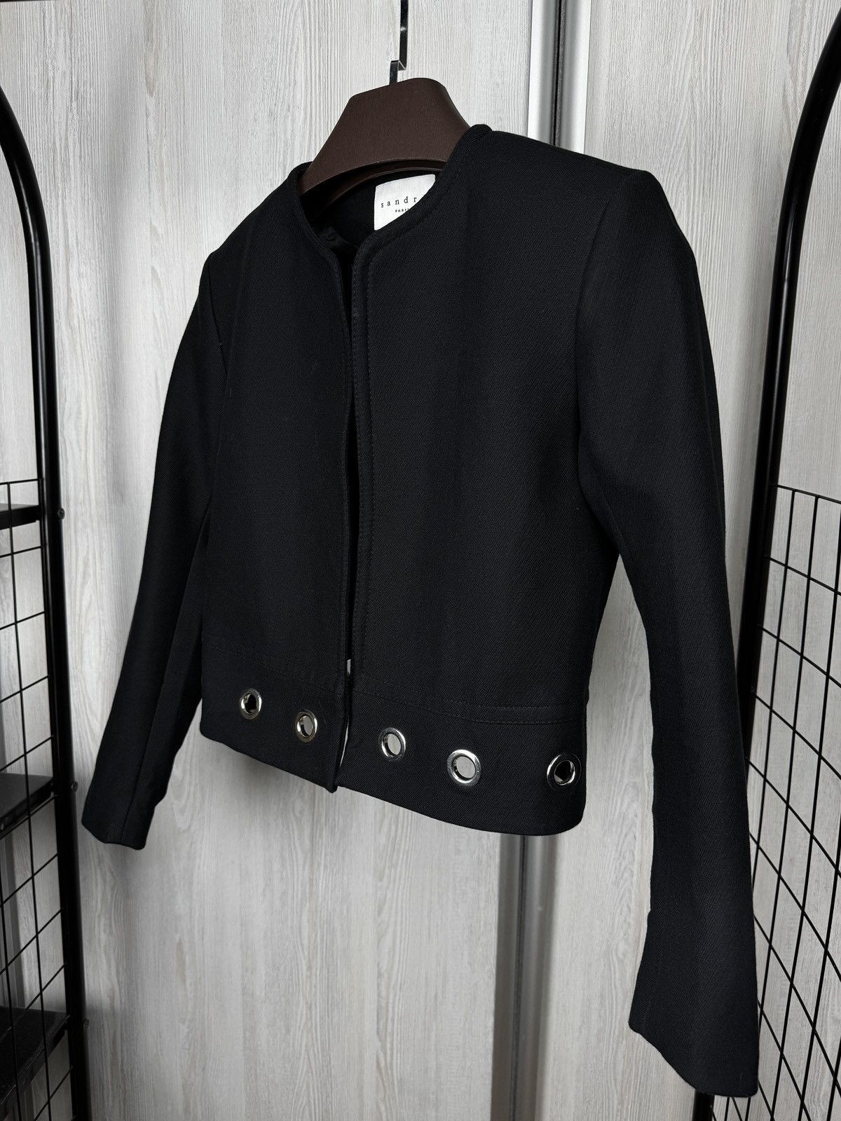 Sandro Sandro Paris black cotton spring summer 2020 blazer jacket Size XS / US 0-2 / IT 36-38 - 4 Thumbnail