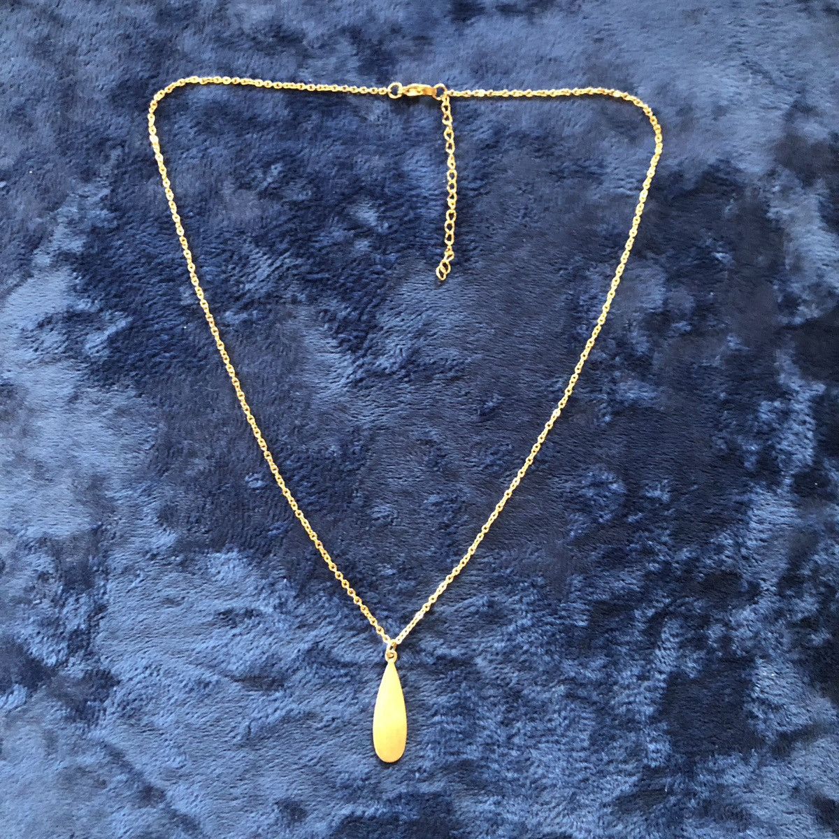 Handmade Handcrafted salvaged gold plated raindrop pendant necklace Size ONE SIZE - 5 Thumbnail