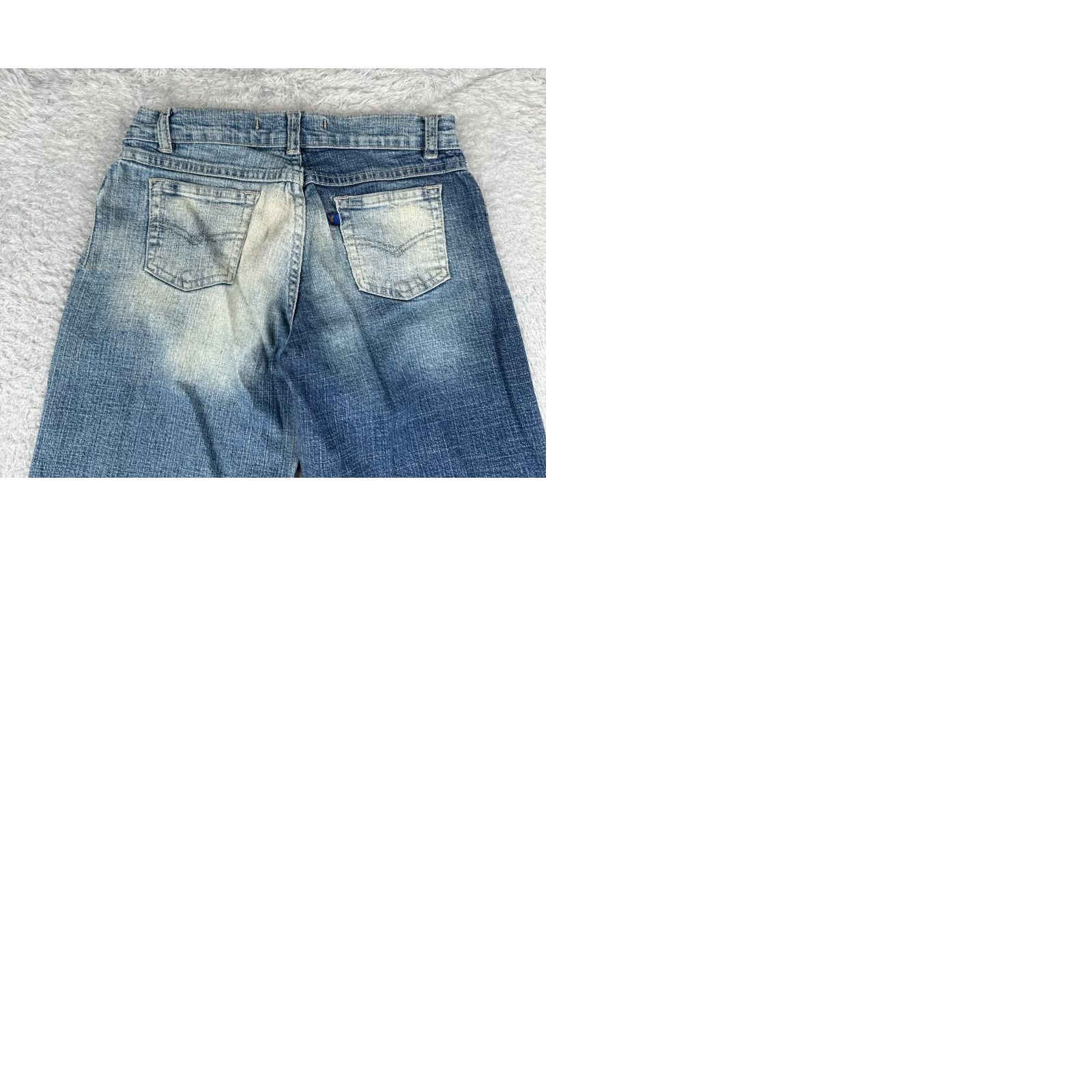 Vintage Big Seven Jeans Womens Flared Jeans 24 Blue Denim Distressed Low Rise 24x32 US Party Vintage: No Size 42" / US 20 - 11 Thumbnail