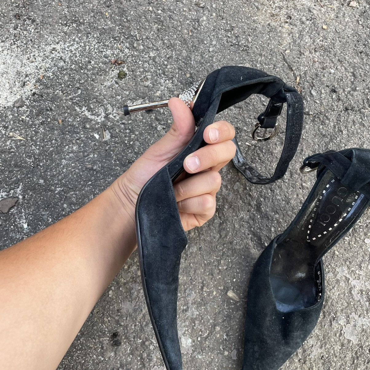 Vintage 24.5 cm 90s GUCCI Crystal Heels Y2k diamond shoes tom ford Size US 8.5 / IT 38.5 - 8 Thumbnail