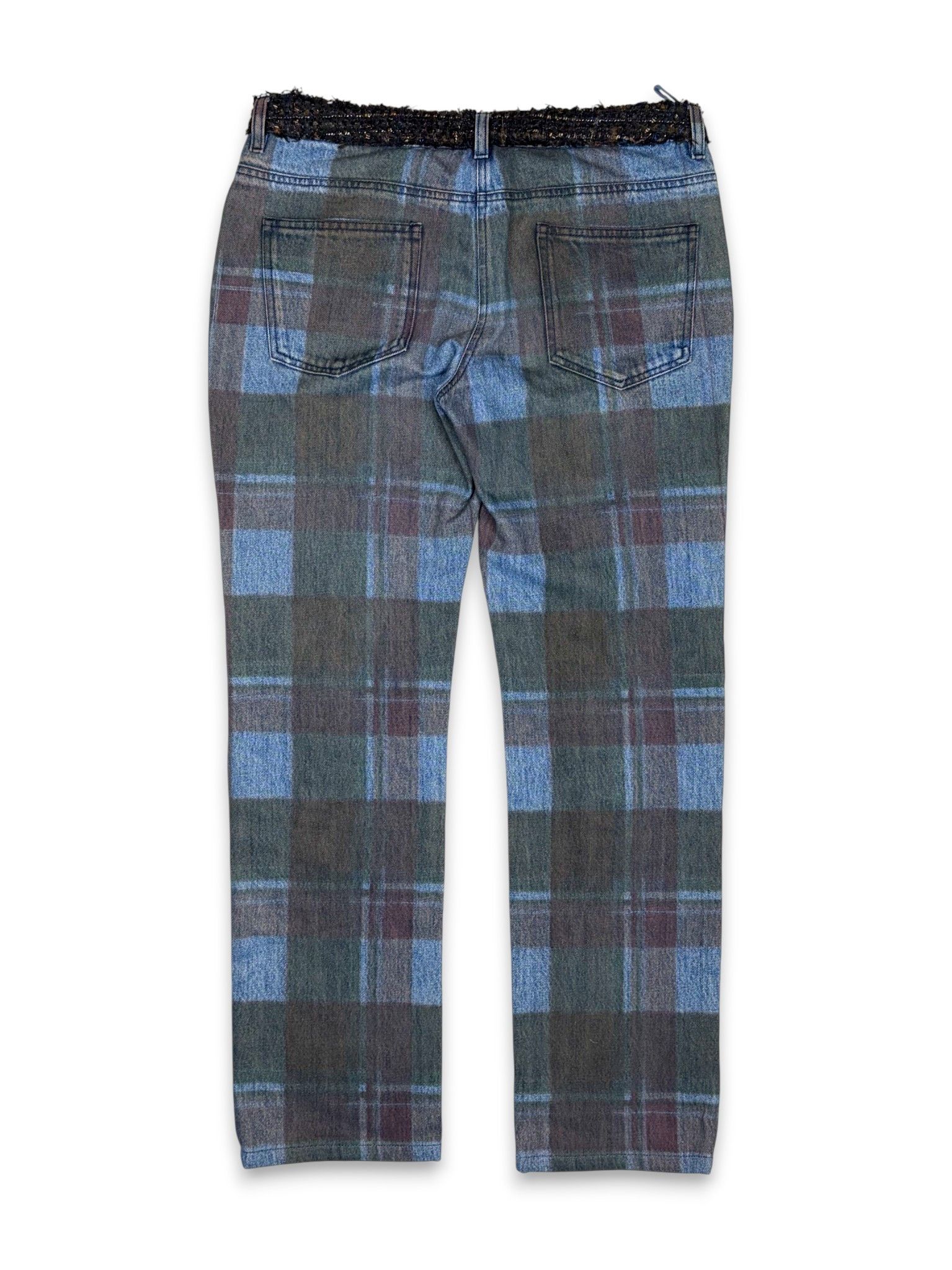 Chanel Pre Fall 2013 Chanel Plaid Tweed Denim Jeans Size 28" / US 6 / IT 42 - 4 Thumbnail