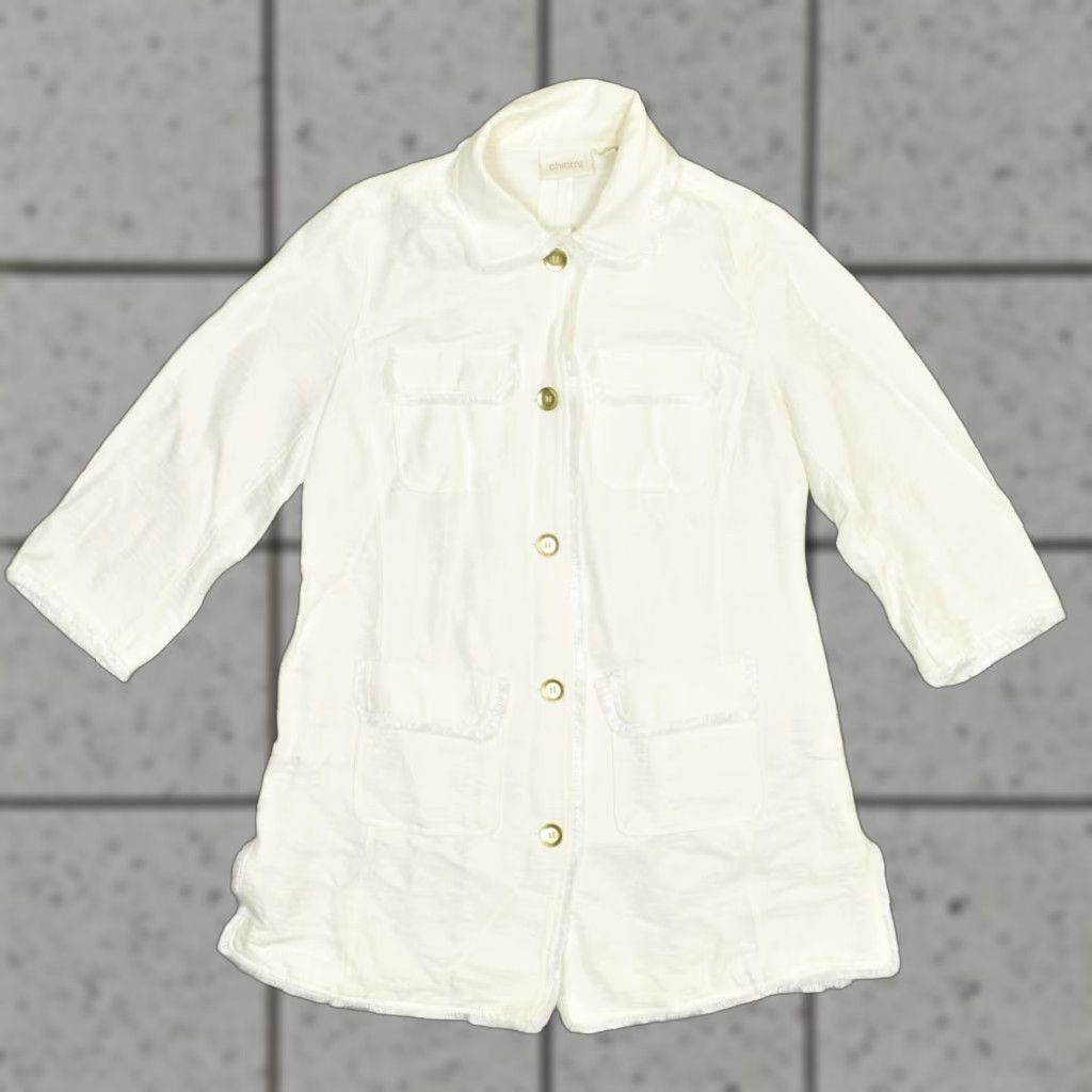 Vintage Chico's Women's Blazer Jacket Solid Pockets Button White Size 0 Elegant Jacket Blazer Women Button Closure Pockets White 0 Size XS / US 0-2 / IT 36-38 - 1 Thumbnail