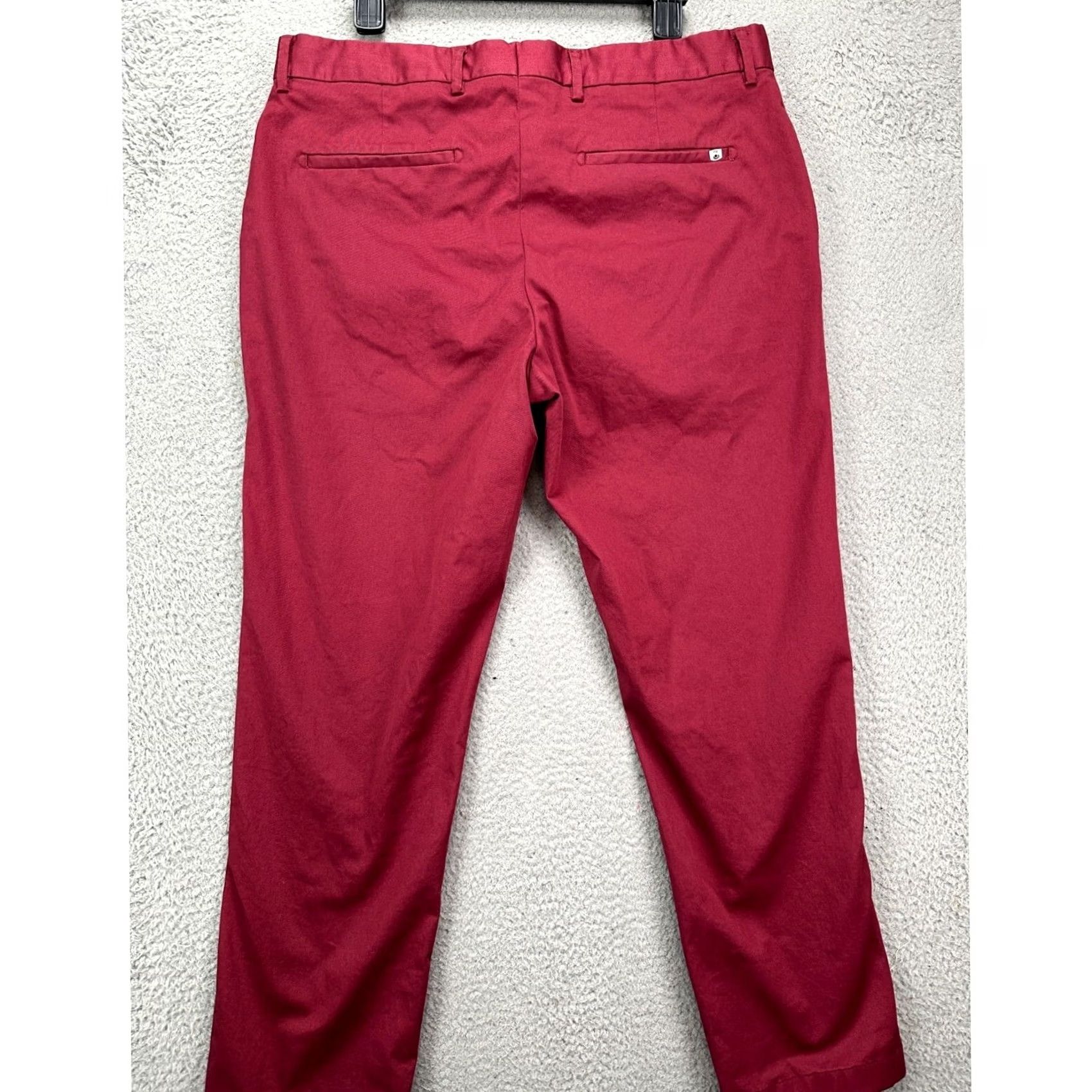 Vintage Spoke Sharps Build B Red Khakis Pants Mens 36 Flat Front Straight Logo Pockets Regular Fit Casual Men Size US 36 / EU 52 - 2 Thumbnail