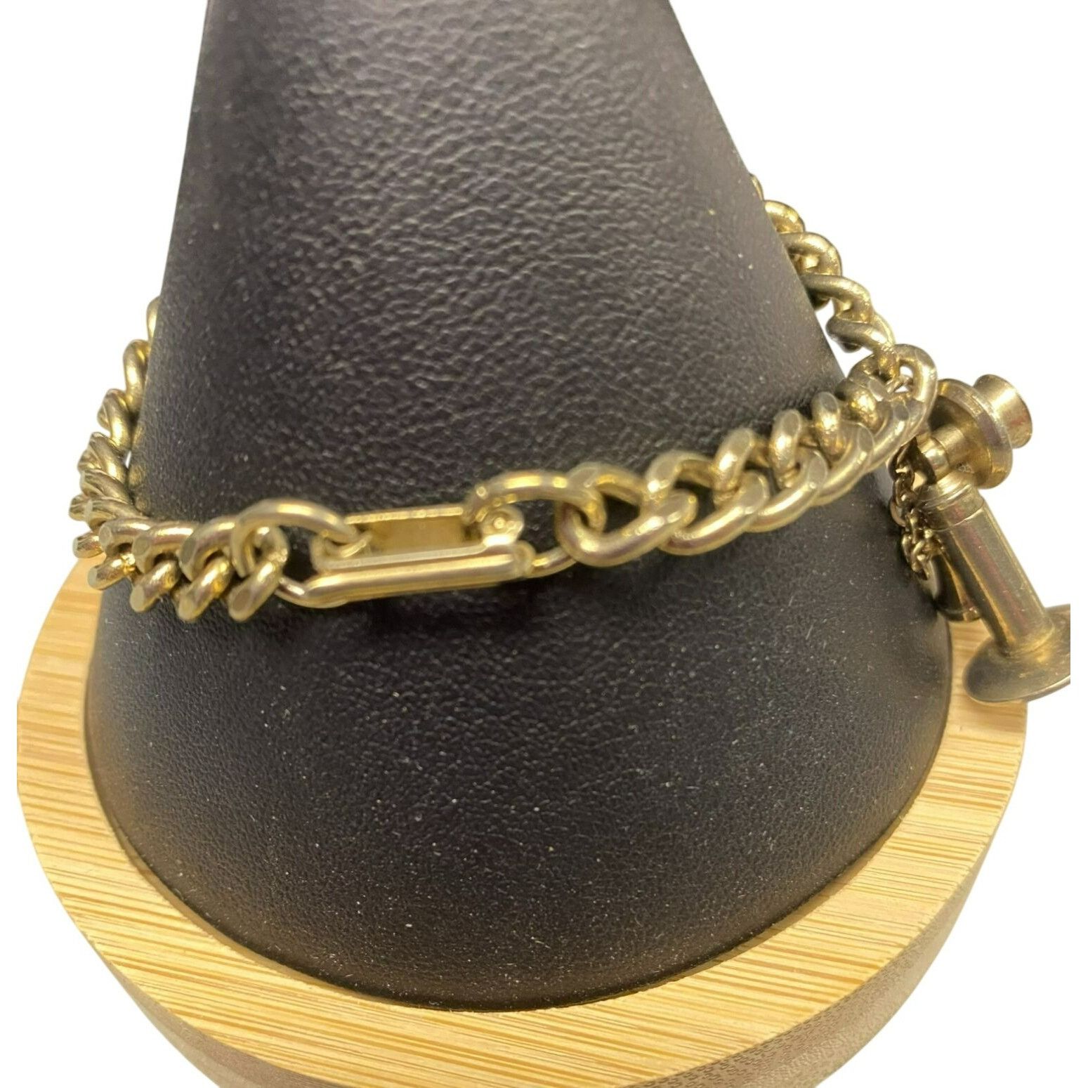 Other Vintage Gold-Tone Telephone Charm Bracelet With Chain Link D Size ONE SIZE - 2 Thumbnail