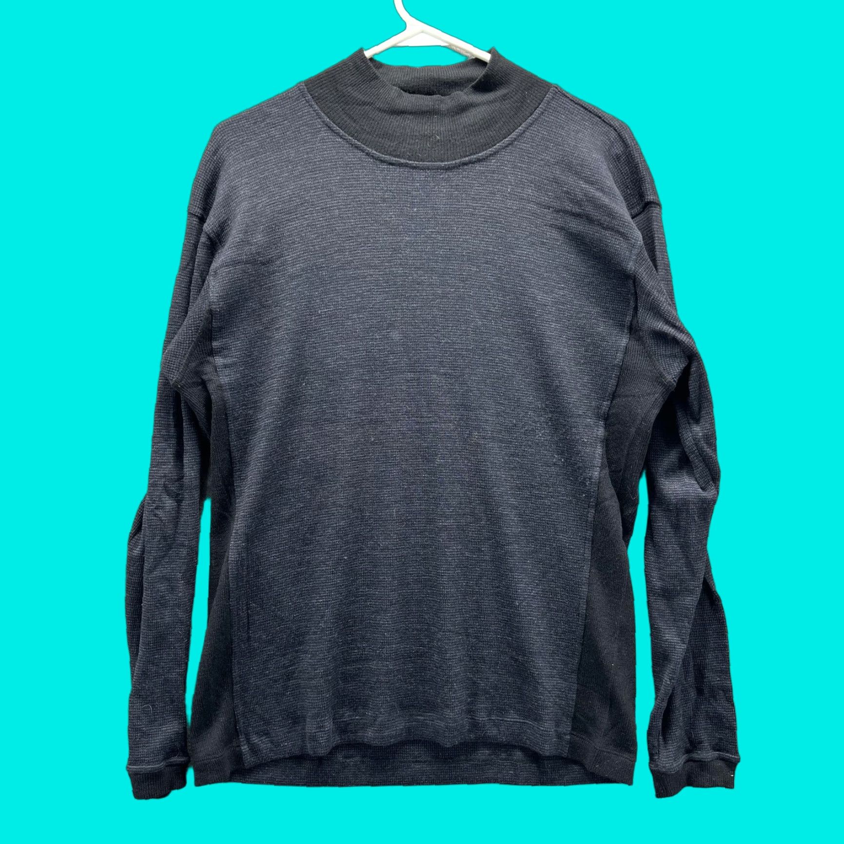 Armani VINTAGE Armani Collezioni Sweater Mens Large Gray Mock Neck Pullover Wool Italy Size US L / EU 52-54 / 3 - 1 Thumbnail