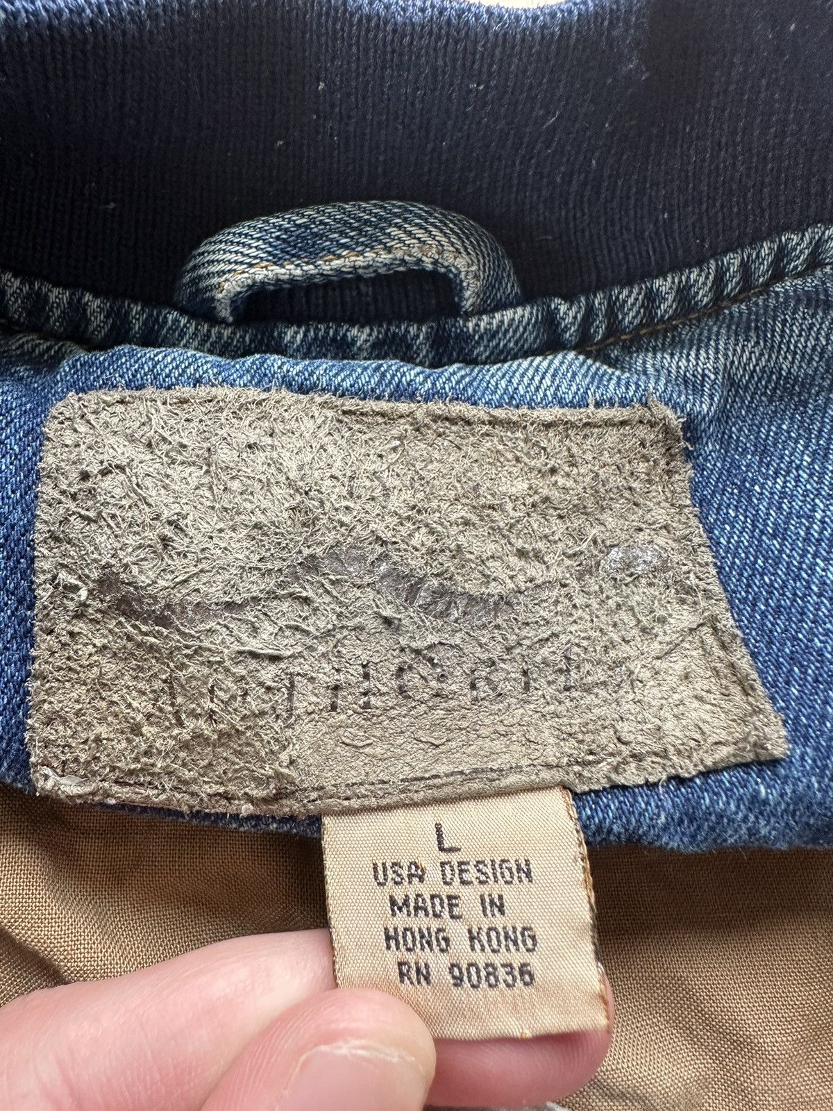 Vintage Vintage 90s United States Marine Corps Denim Bomber Jacket Size US L / EU 52-54 / 3 - 15 Thumbnail