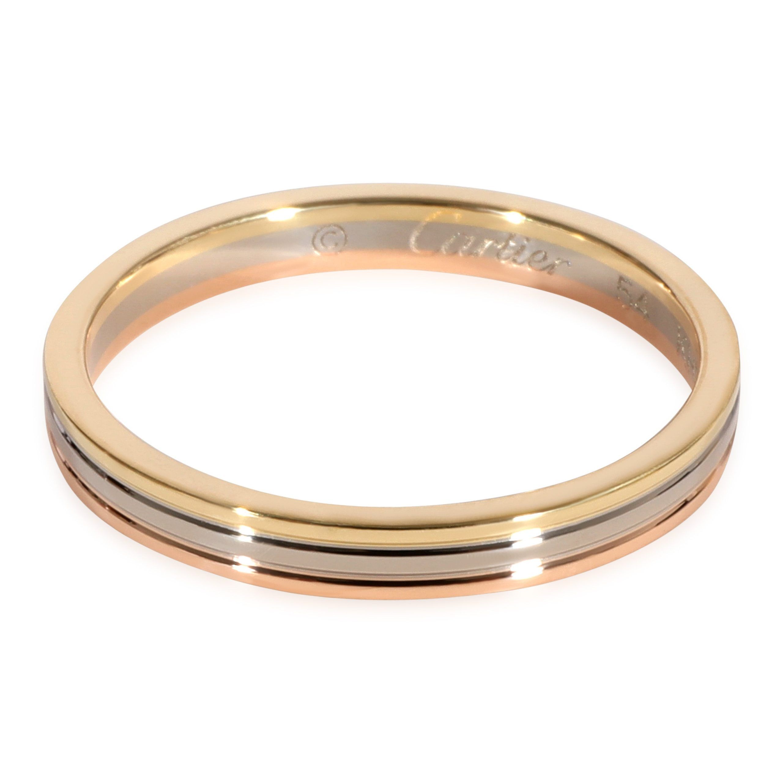 image of Cartier Vendôme Louis Cartier Wedding Band In 18K 3 Tone Gold, Women's