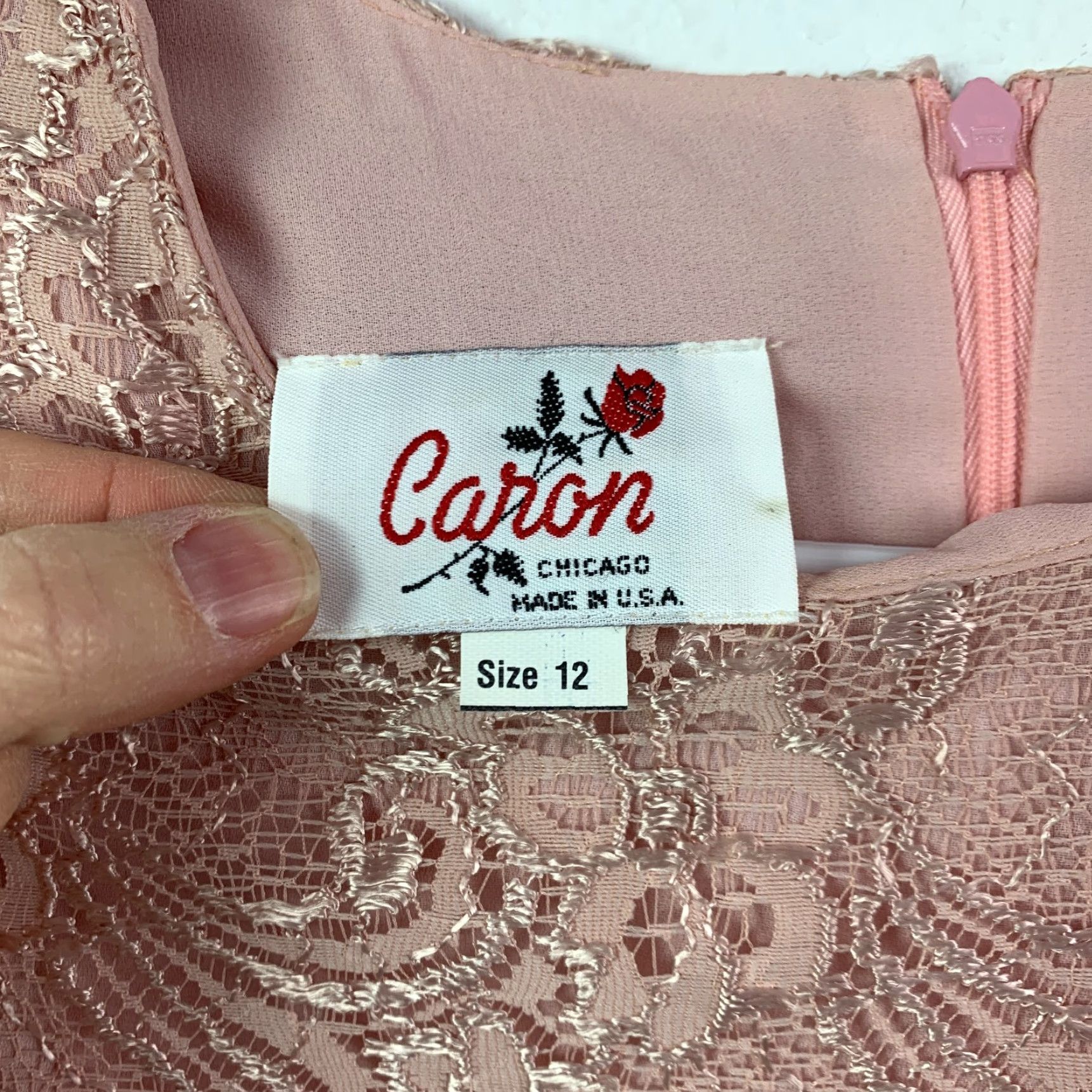 Pinko VINTAGE Caron Chicago Dusty Pink Lace Shirt Skirt Outfit 12 Women 1990s Secretary/Geek Casual Size XL / US 12-14 / IT 48-50 - 5 Thumbnail