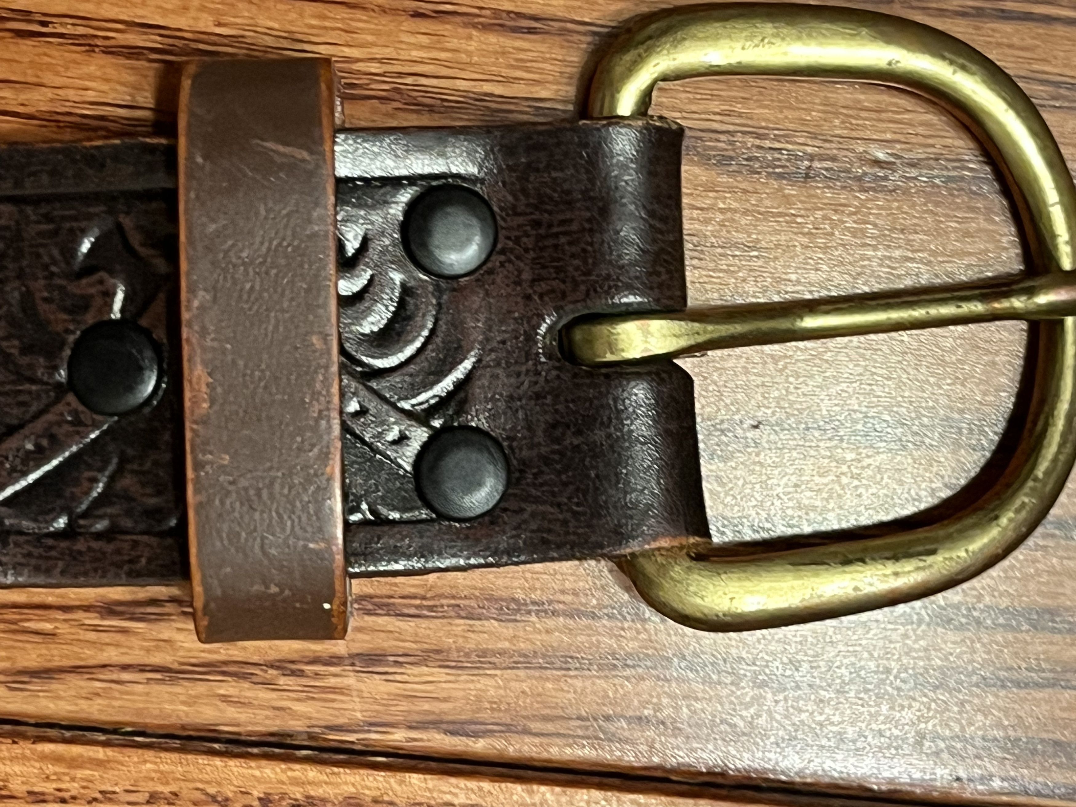 Wrangler Vintage Wrangler Leather Belt with Eagle Design Size XXXL Size 46 - 1 Thumbnail