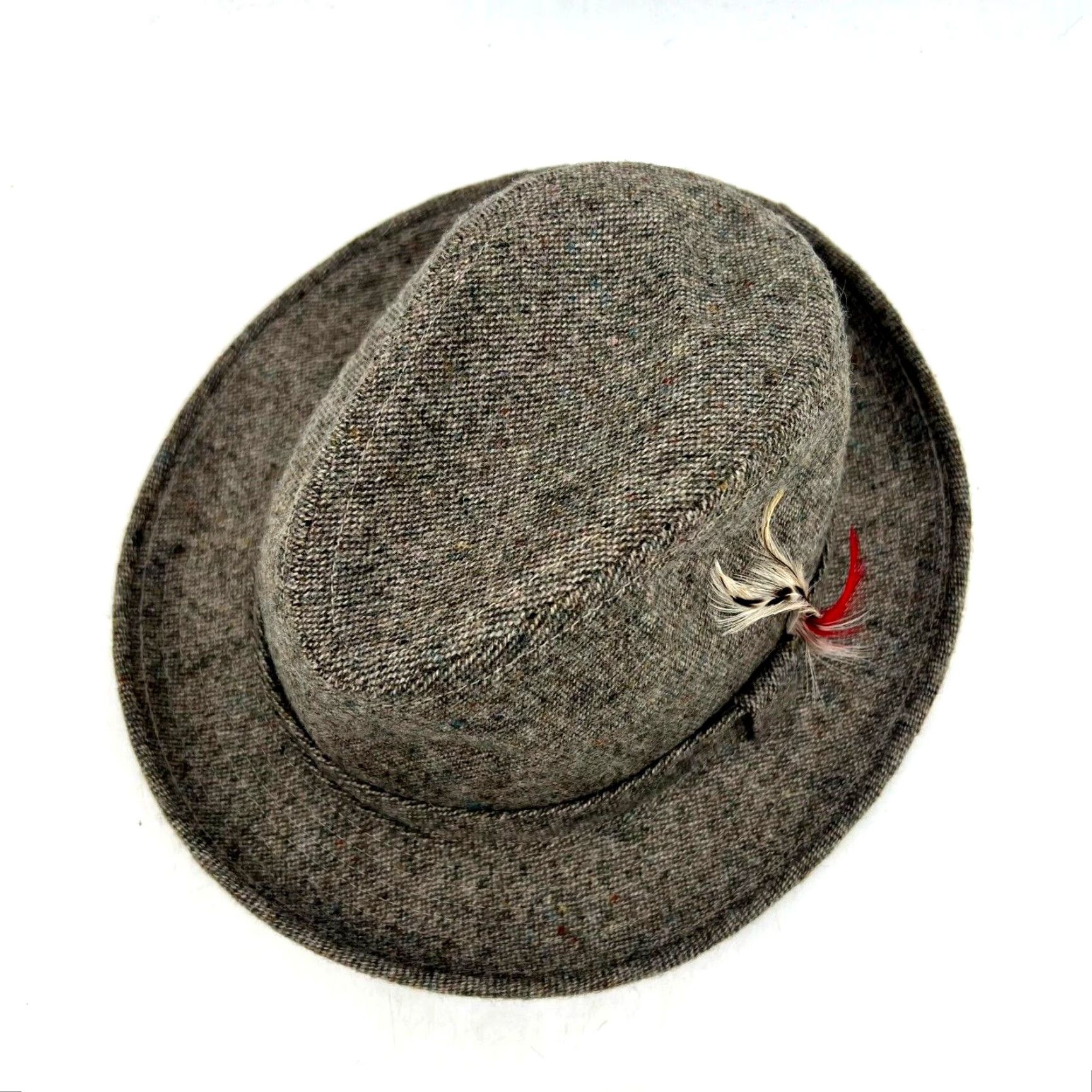 Vintage VINTAGE Adam Wool Fedora Mens Medium Gray Tweed Classic Designer USA Size ONE SIZE - 2 Thumbnail