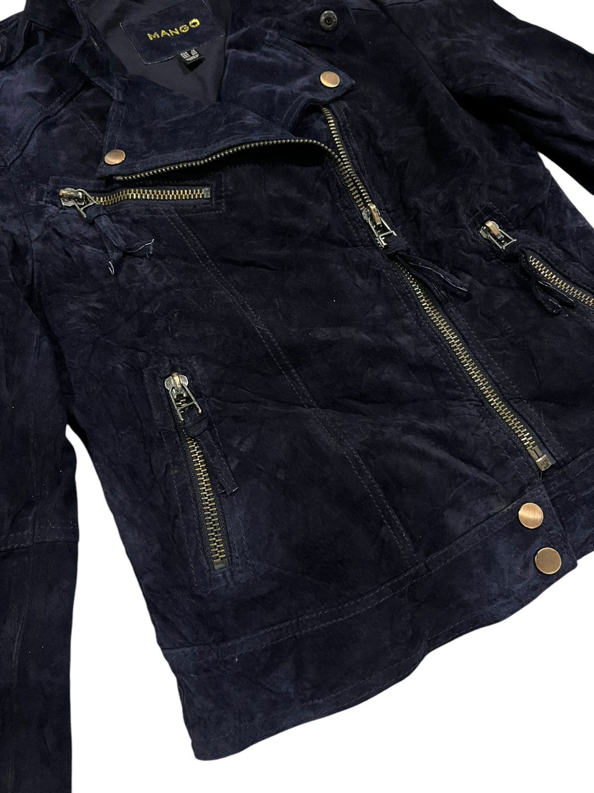 If Six Was Nine MANGO DOUBLE COLLAR IFSIXWASNINE SUEDE ZIPPER BIKER JACKET Size XS / US 0-2 / IT 36-38 - 4 Thumbnail