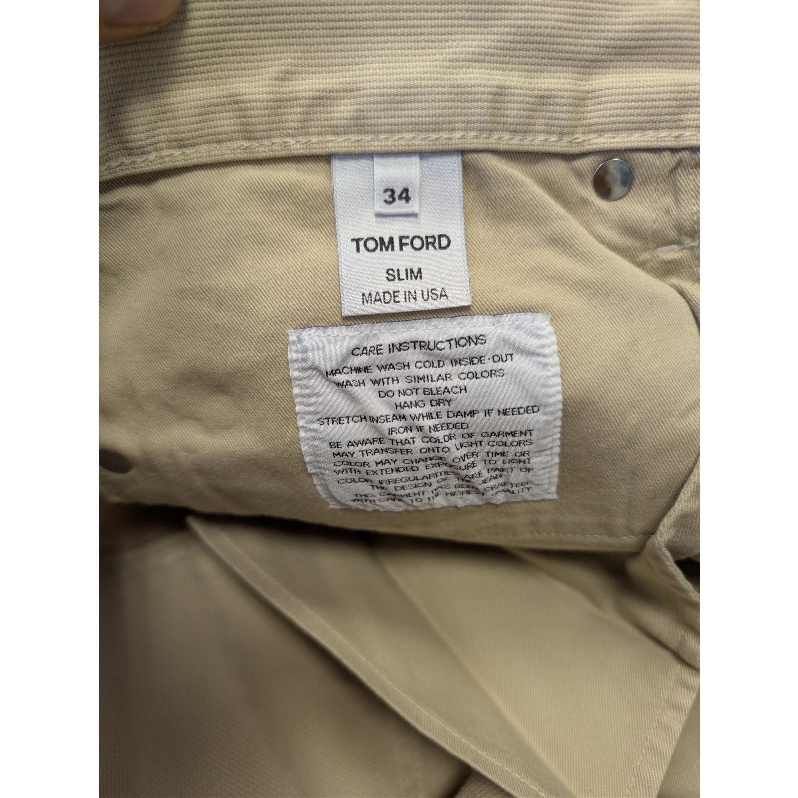 Tom Ford o1rshd1 Slim Denim Jeans in Beige Size US 34 / EU 50 - 15 Thumbnail