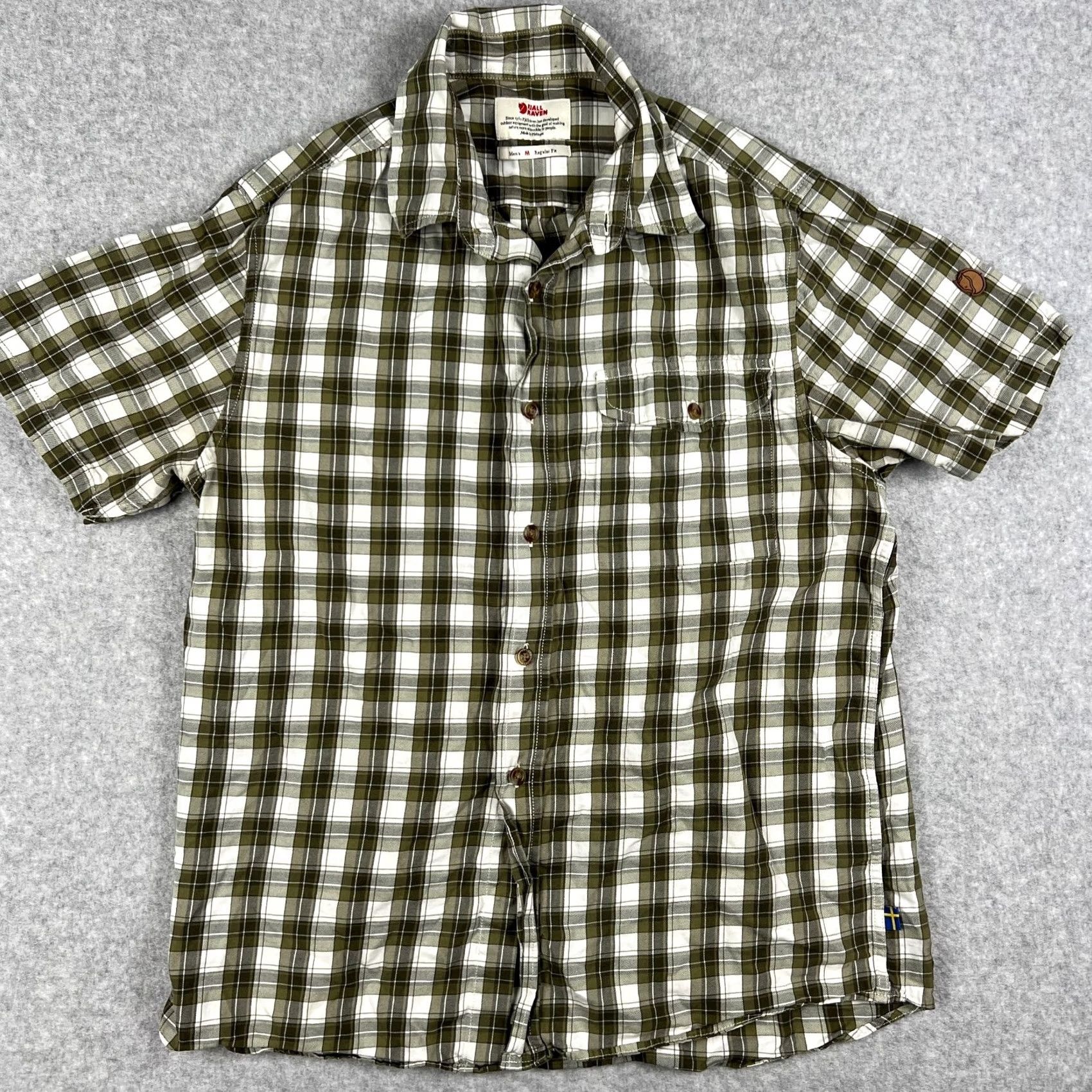 Vintage Fjallraven Sarek Shirt Mens Medium Green Plaid Hiking Short Sleeve Button Size US M / EU 48-50 / 2 - 2 Thumbnail