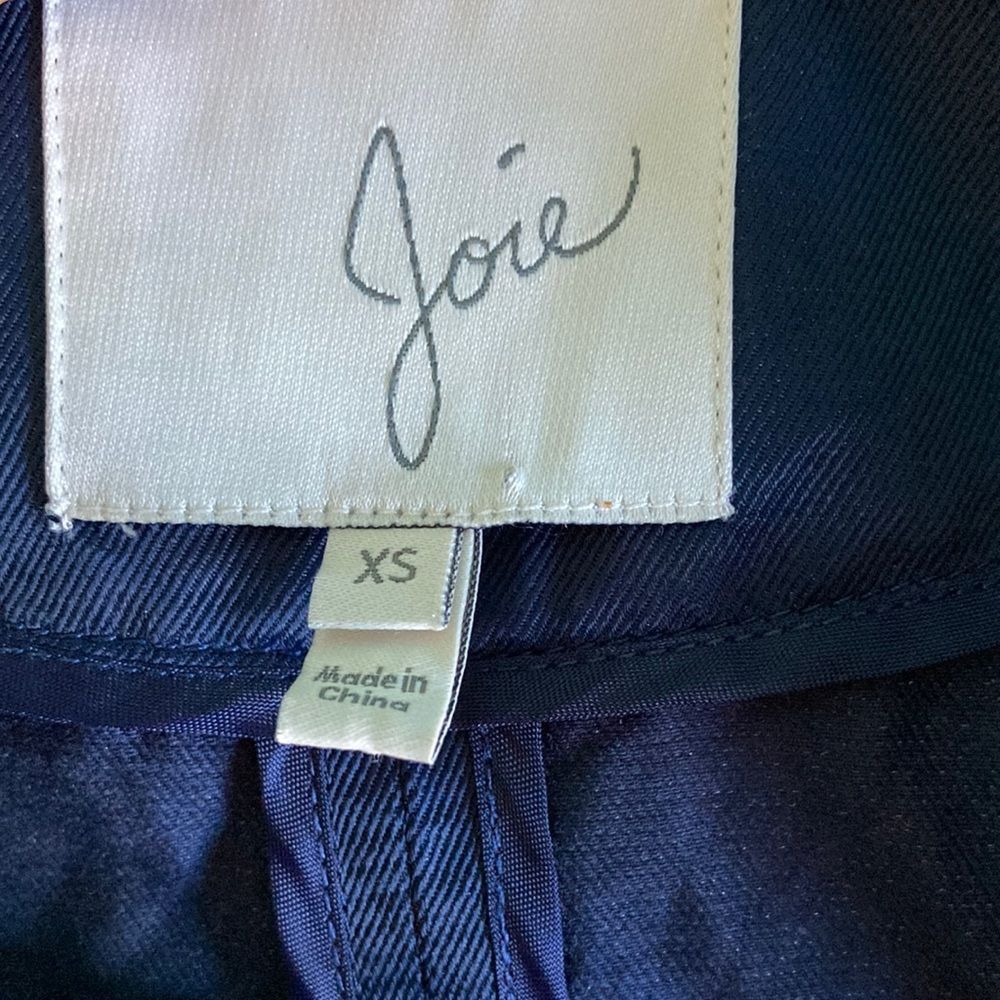 Joie Joie Eisner Utility Jacket XS Navy Blue Hip Length Trench Co Size XS / US 0-2 / IT 36-38 - 3 Thumbnail