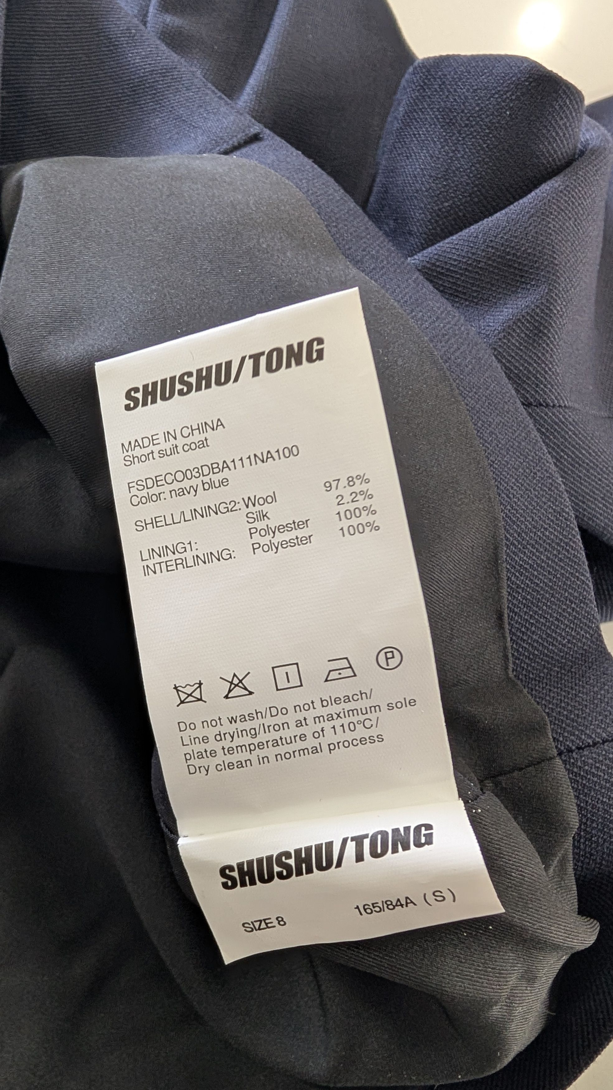 Shushu/Tong SHUSHU/TONG Cropped Puff Sleeve Blazer Navy SIZE S Size S / US 4 / IT 40 - 9 Thumbnail