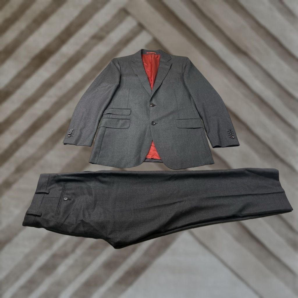 Suitsupply Suitsupply Sienna Suit Mens 38 Gray Wool Formal 2 Piece Jacket Pants Notch Lapel Double-Vented Slim Fit Regular Mens Size 38R - 1 Thumbnail