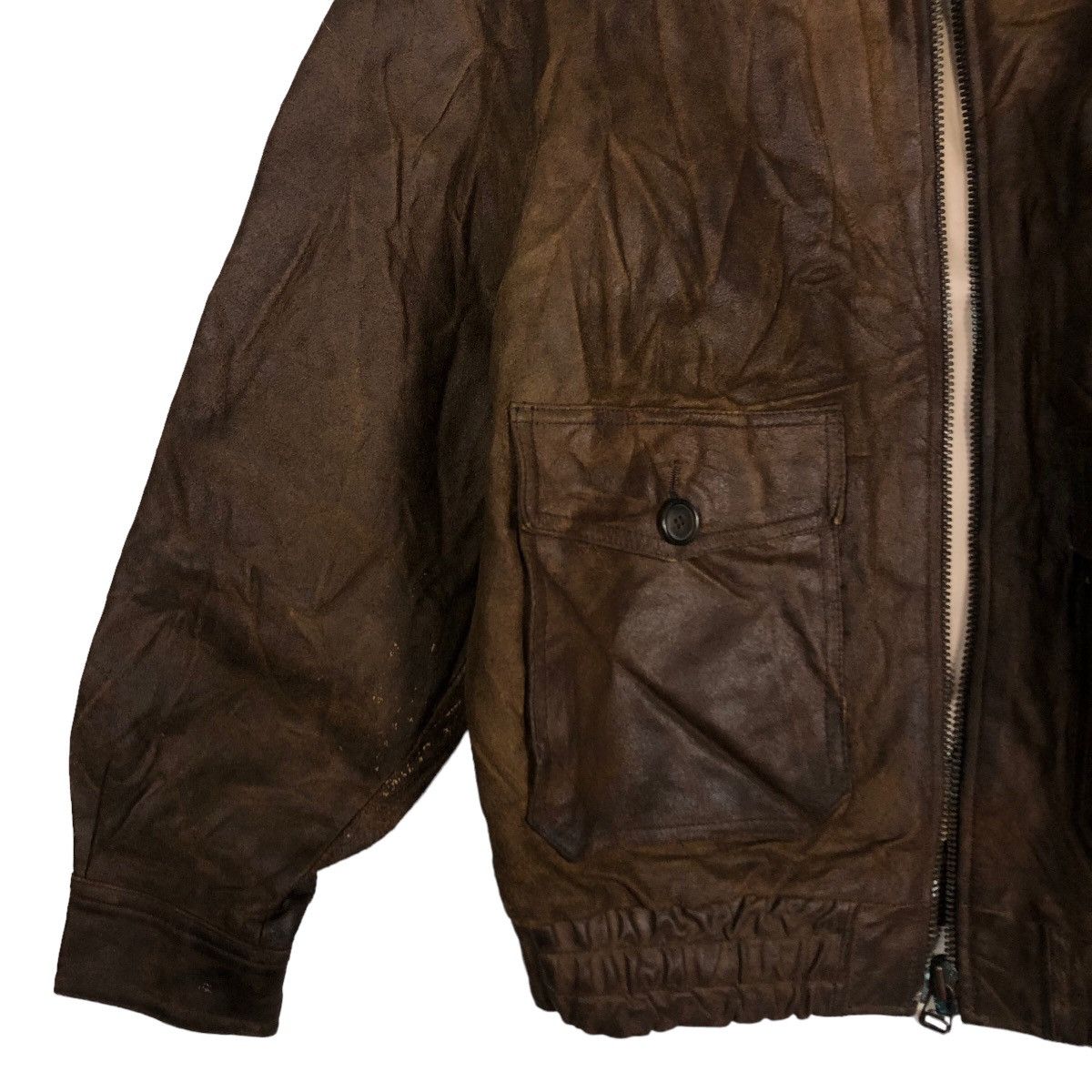 Japanese Brand 🔥Vintage Fly Genuine Leather Jacket Amcruis American Ship Size US M / EU 48-50 / 2 - 4 Thumbnail