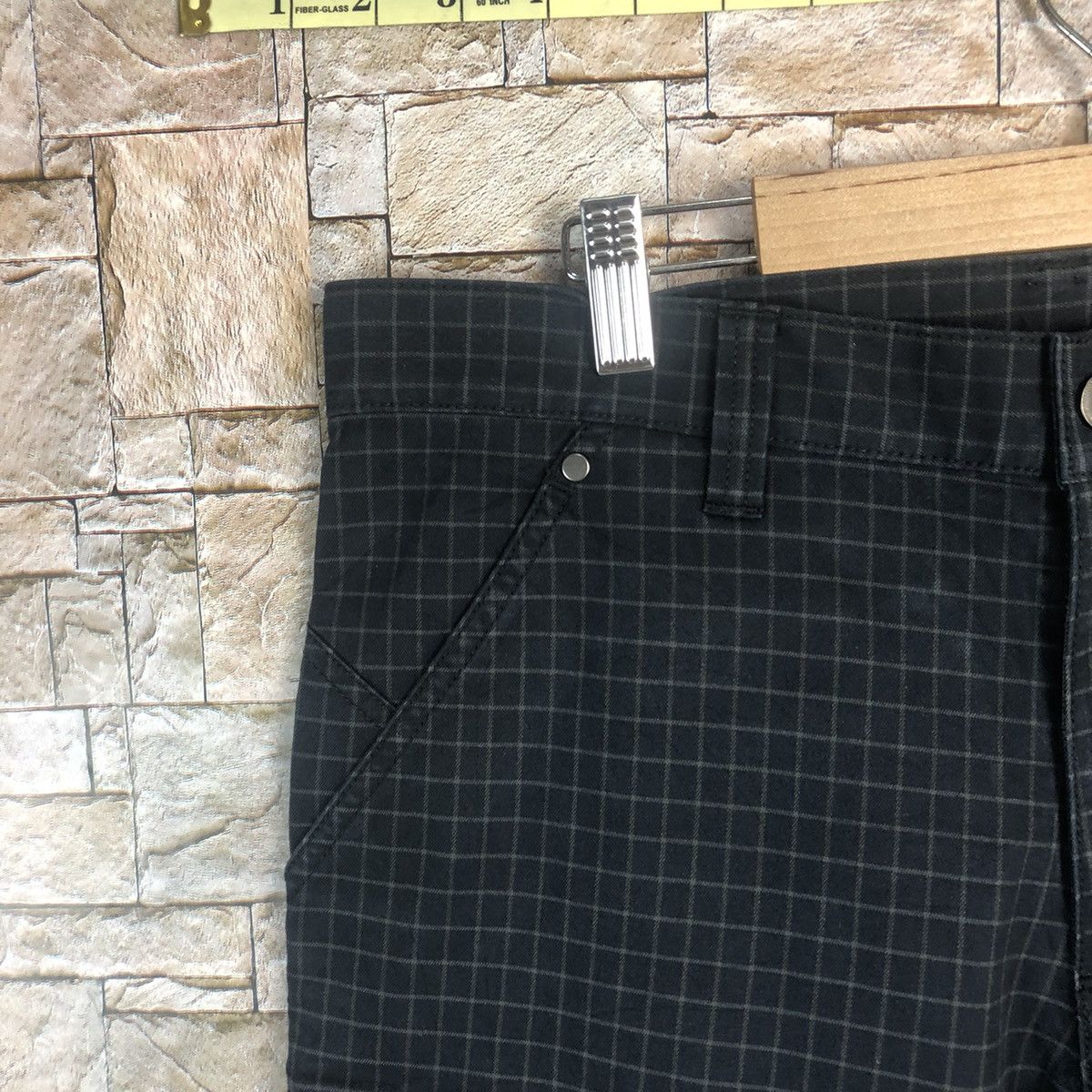 Japanese Brand Ignio Black Checkred Cargo Multipocket Pants #A113 Size US 34 / EU 50 - 4 Thumbnail
