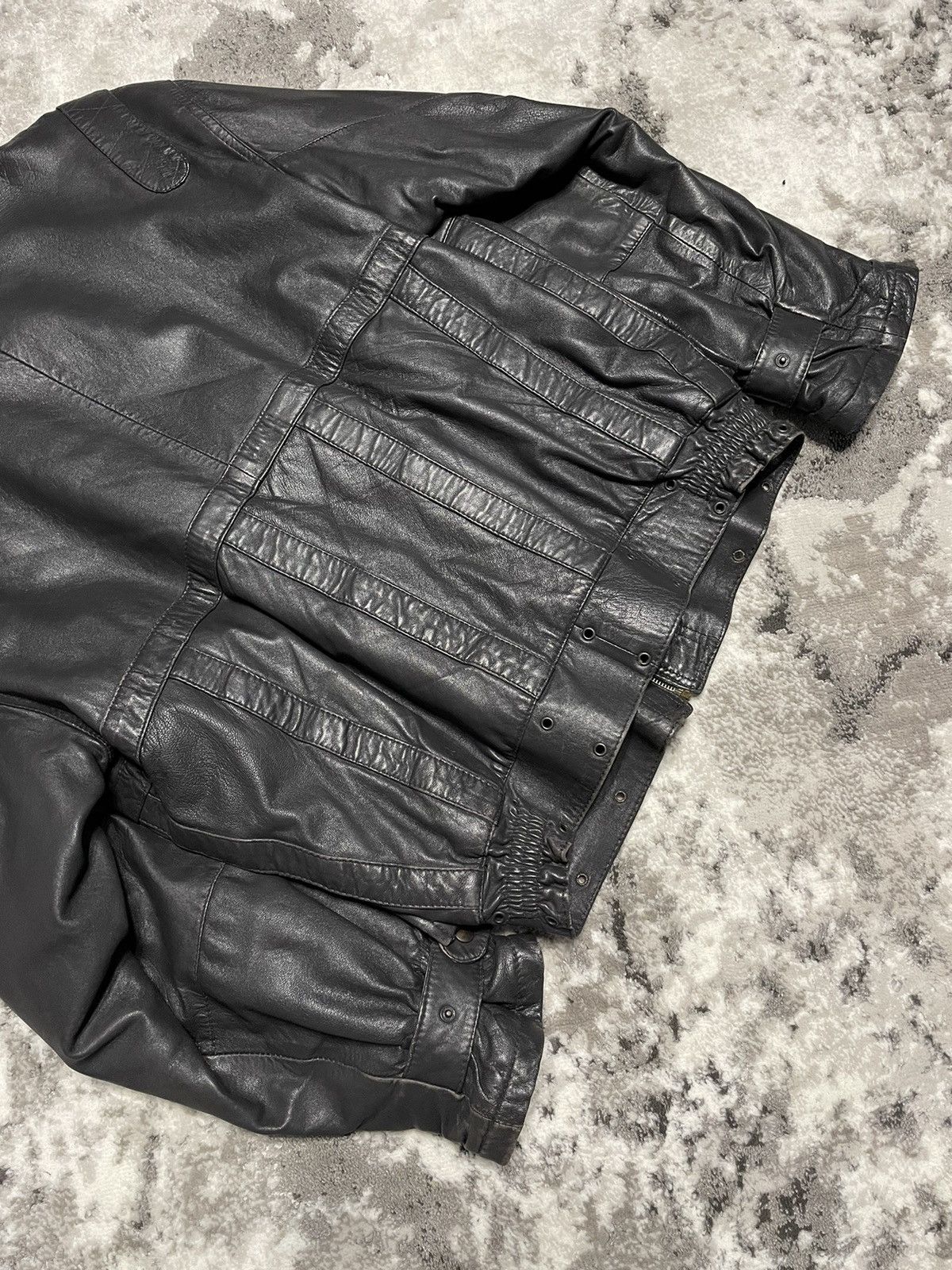 Genuine Leather Crazy Vintage Leather Bomber Jacket Biker Rick Owens Style Size US M / EU 48-50 / 2 - 20 Thumbnail
