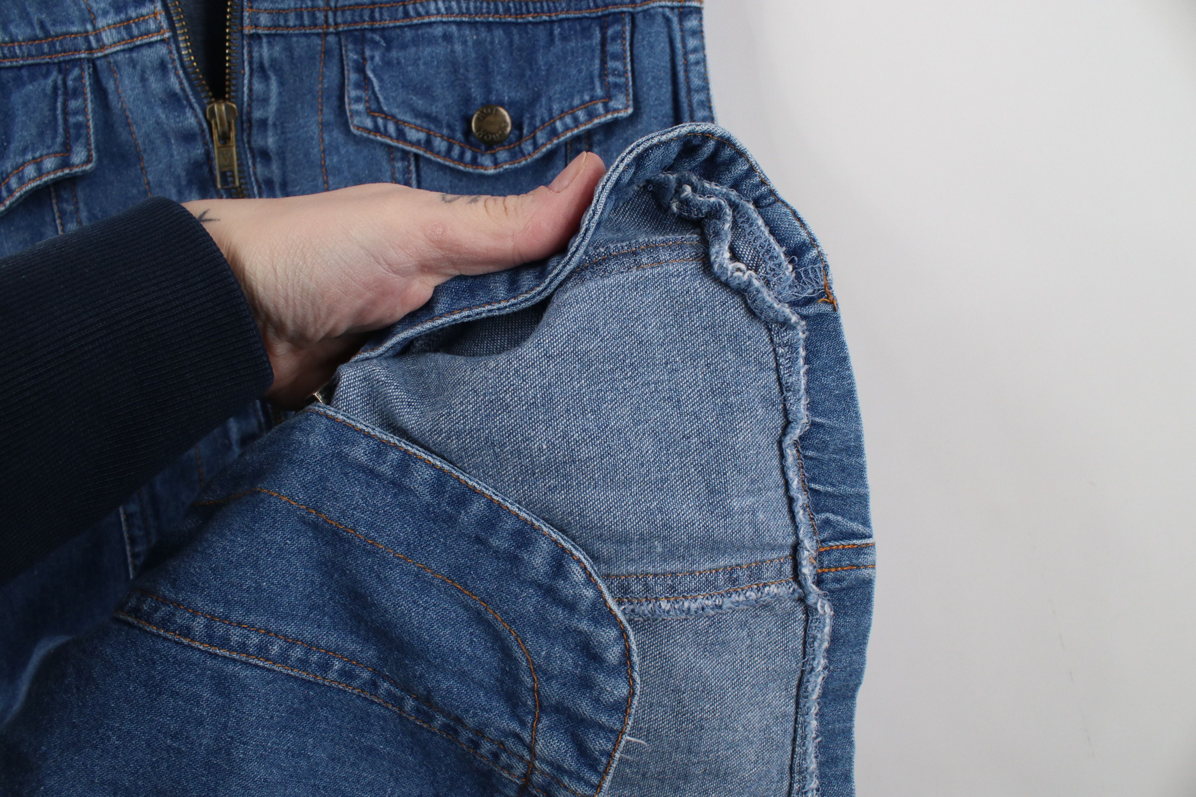Vintage Vintage 90s Y2K Babydoll Full Zip Denim Jean Vest Jacket Size L / US 10 / IT 46 - 7 Thumbnail