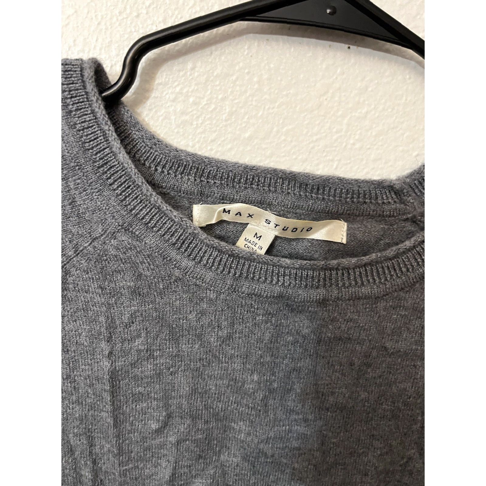 Vintage Max Studio Sweater Women's M Gray Merino Wool Long Sleeve Pullover Extra Fine Size M / US 6-8 / IT 42-44 - 2 Thumbnail