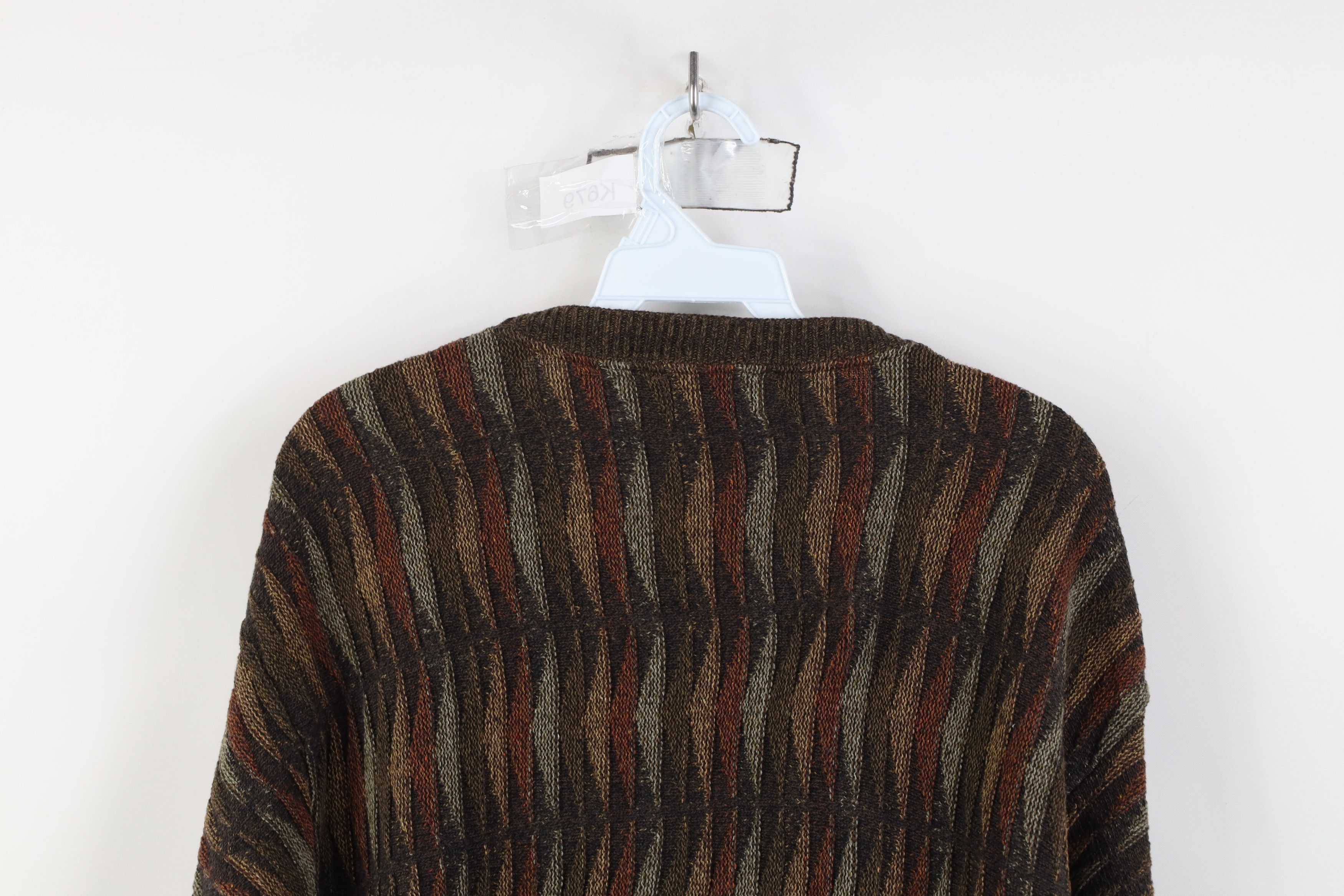 Vintage Vintage 90s Coogi Style Wavy Crewneck Sweater Earth Tone Size US XXL / EU 58 / 5 - 10 Thumbnail