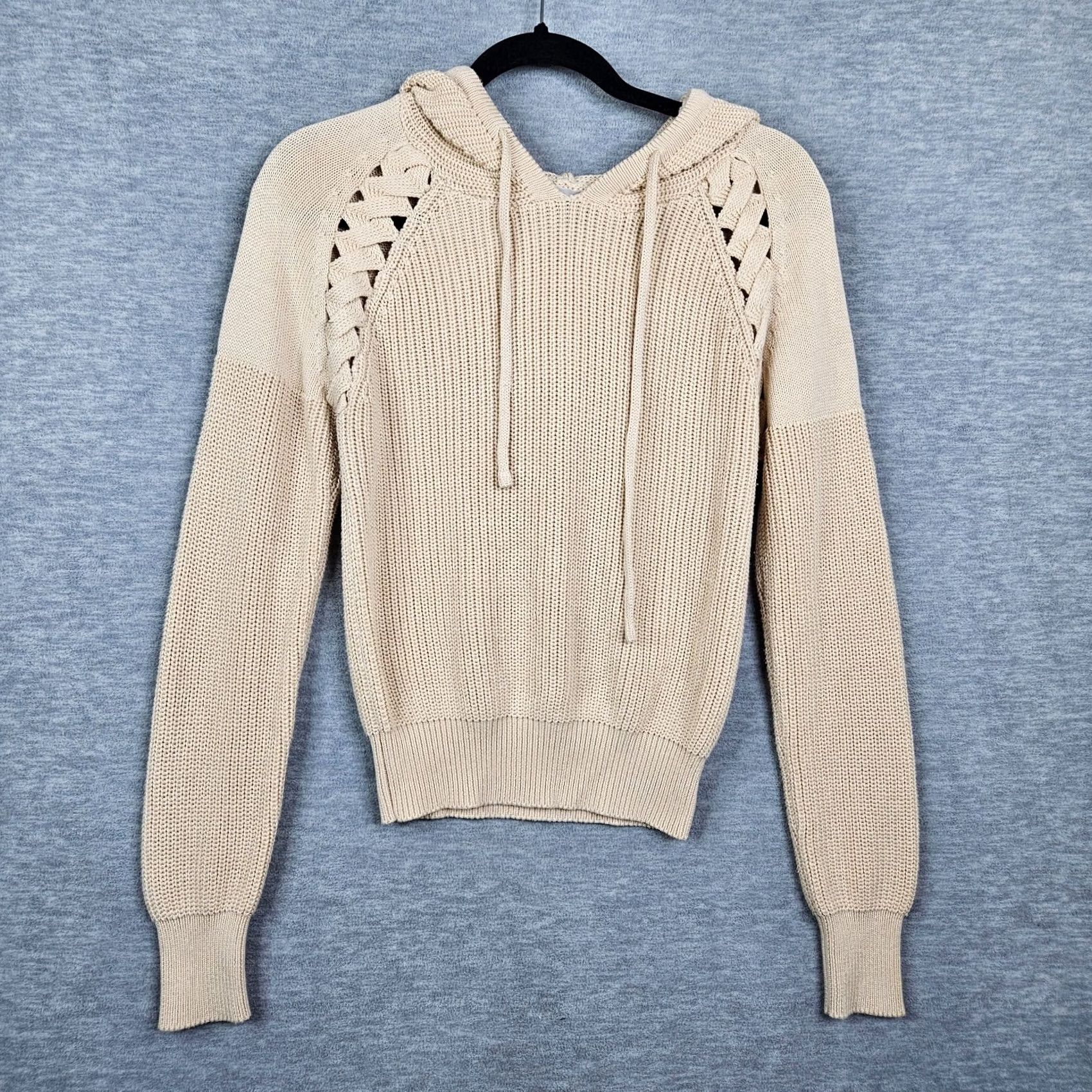 Heartloom Heartloom Women Ivory Pull over Long Sleeve Hoodie Sweater Size S Size S / US 4 / IT 40 - 2 Thumbnail
