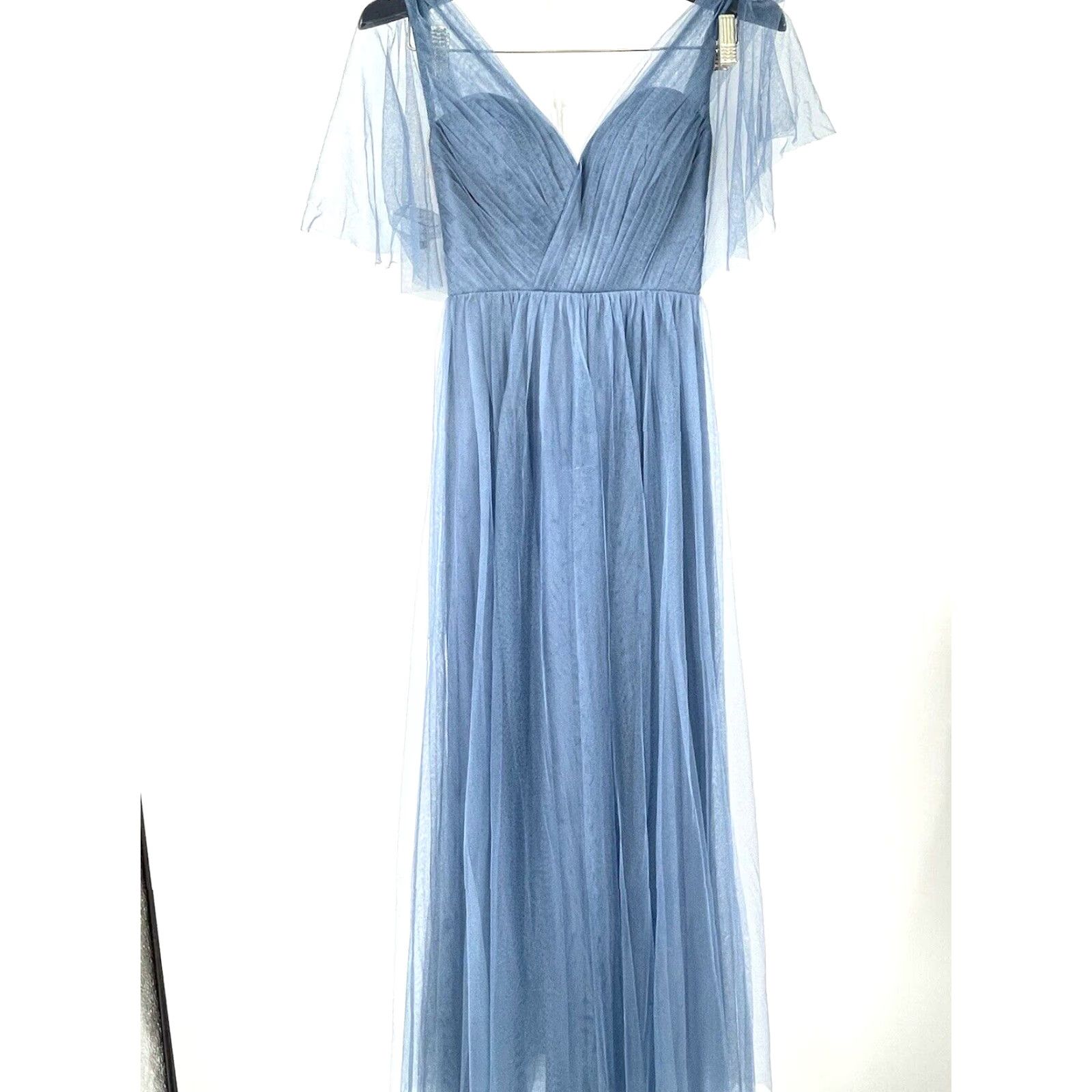 Vintage Revelry Dress Womens 0 Blue Thea Tulle Bridesmaids Wedding Back Zip Short Sleeve Dress Womens 0 Blue Thea Tulle Bridesmaids Wedding Size XS / US 0-2 / IT 36-38 - 2 Thumbnail