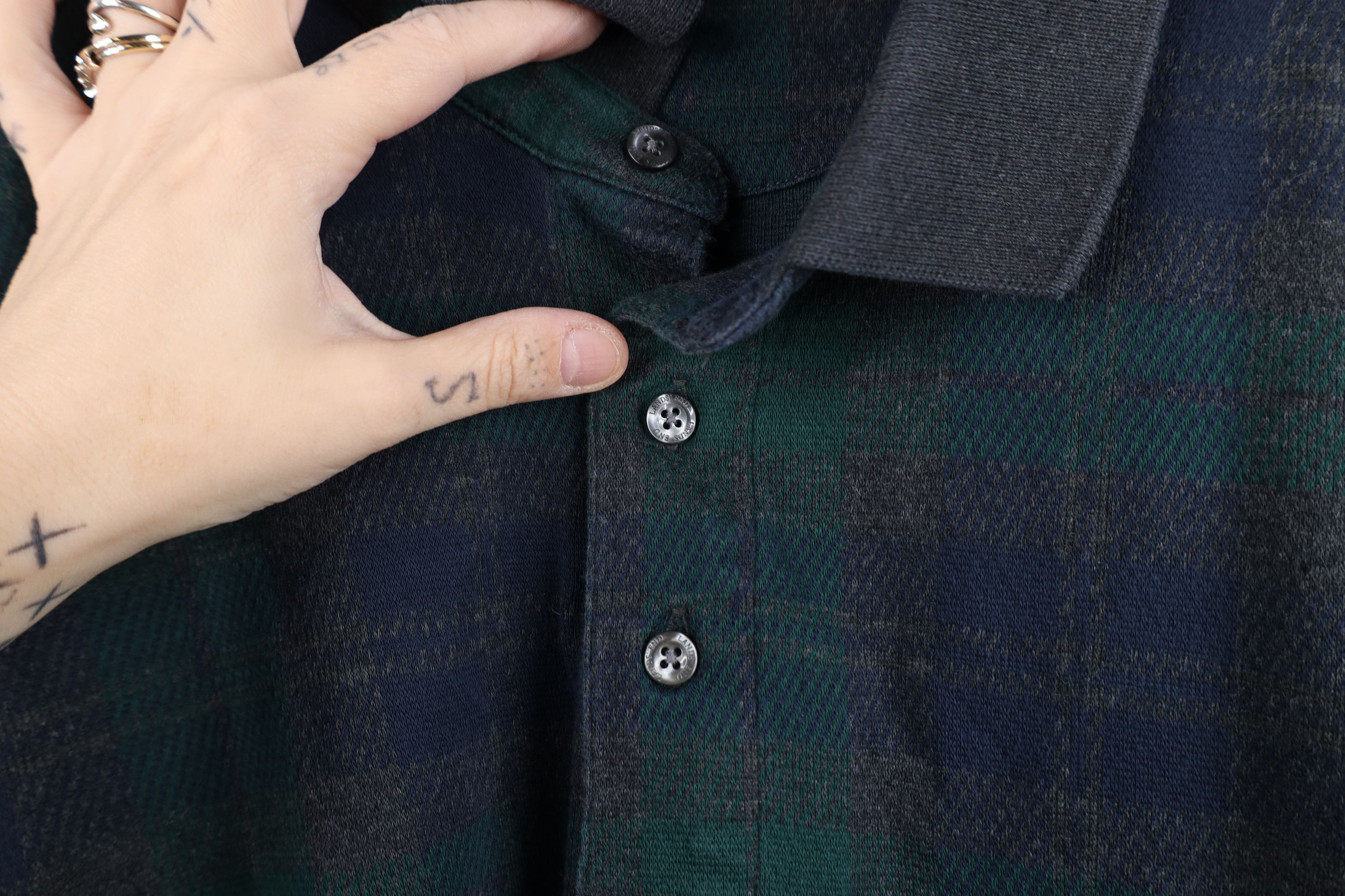 Lands' End Vintage Lands End Long Sleeve Rugby Polo Shirt Plaid Cotton Size US XXL / EU 58 / 5 - 6 Thumbnail
